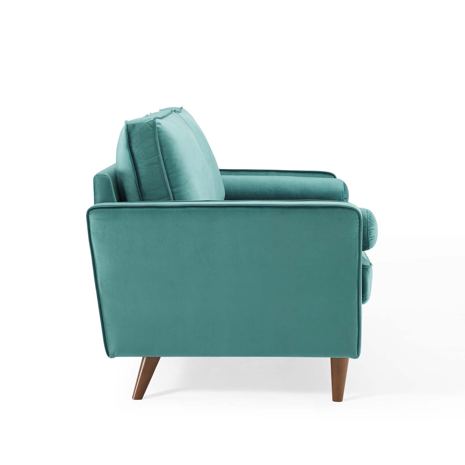 Modway Sofas & Couches - Valour Performance Velvet Sofa Teal