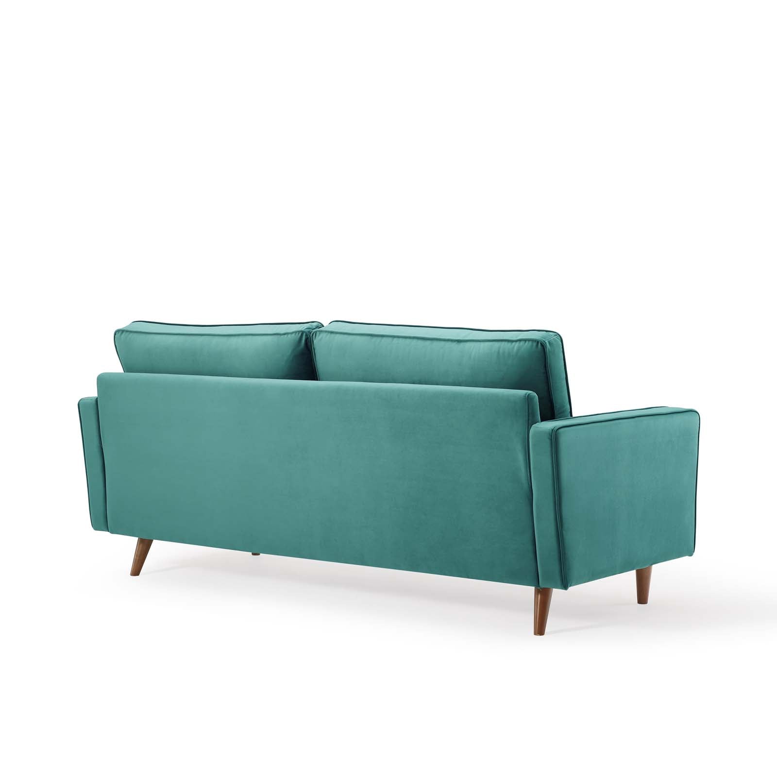 Modway Sofas & Couches - Valour Performance Velvet Sofa Teal