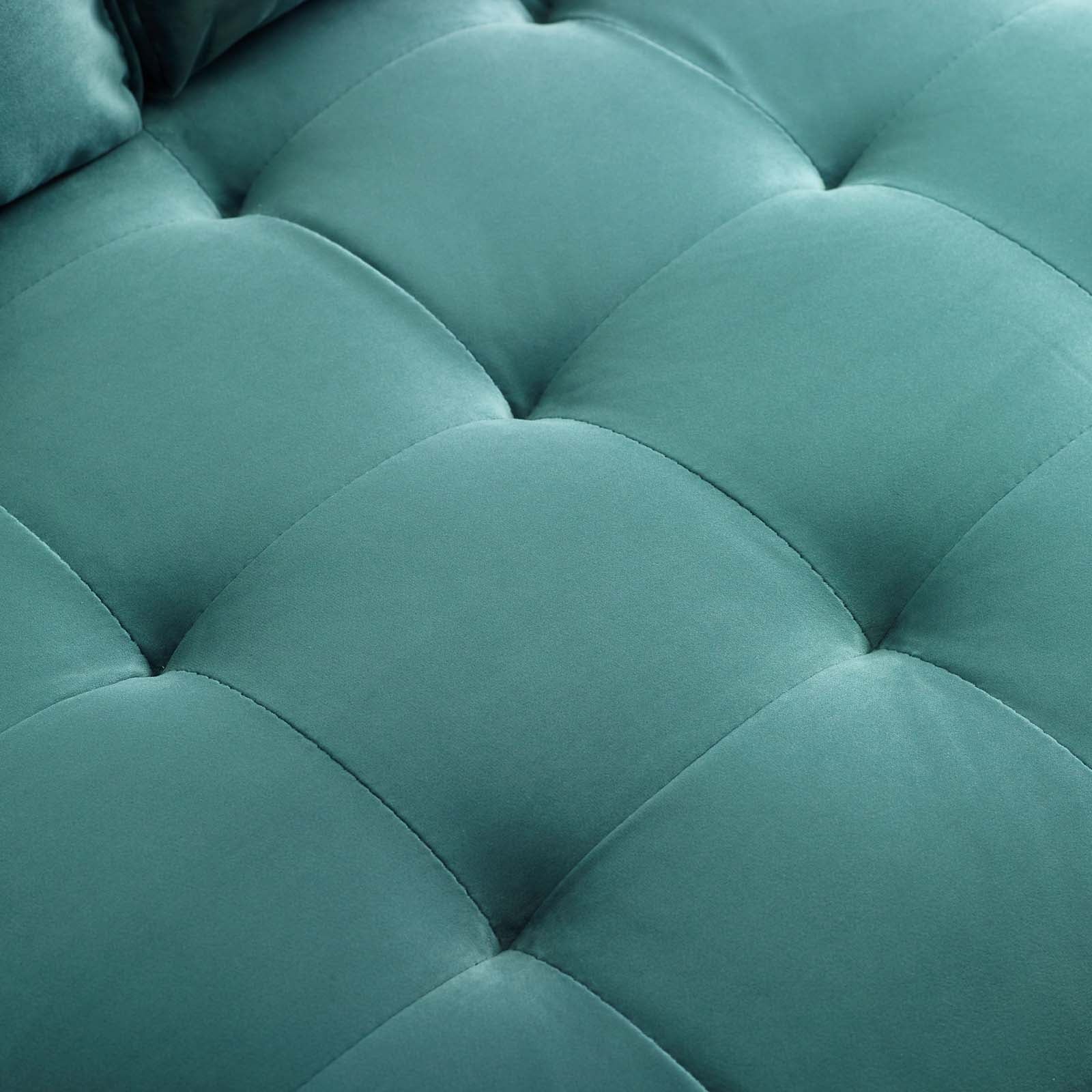 Modway Sofas & Couches - Valour Performance Velvet Sofa Teal