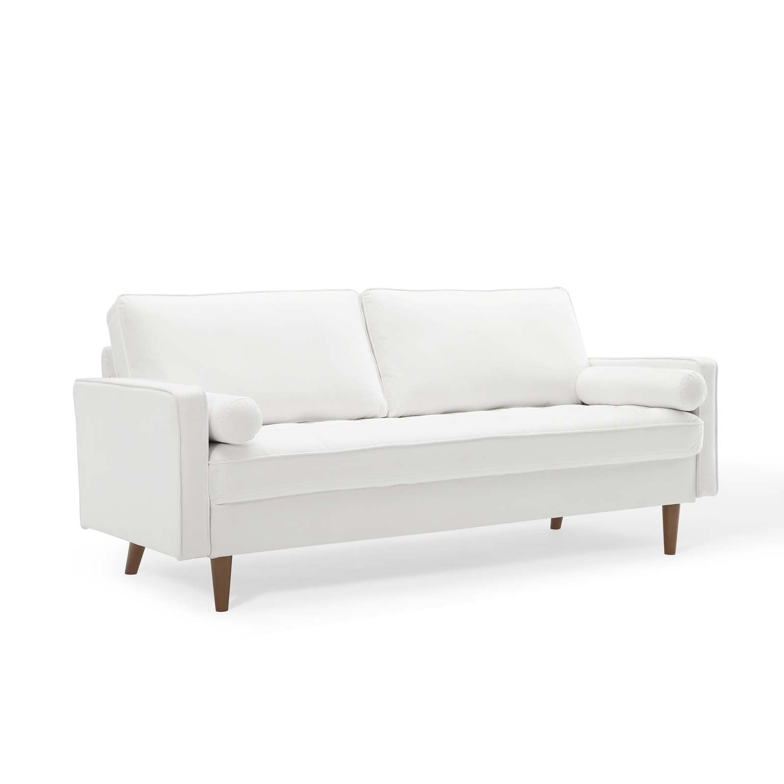 Modway Sofas & Couches - Valour Performance Velvet Sofa White