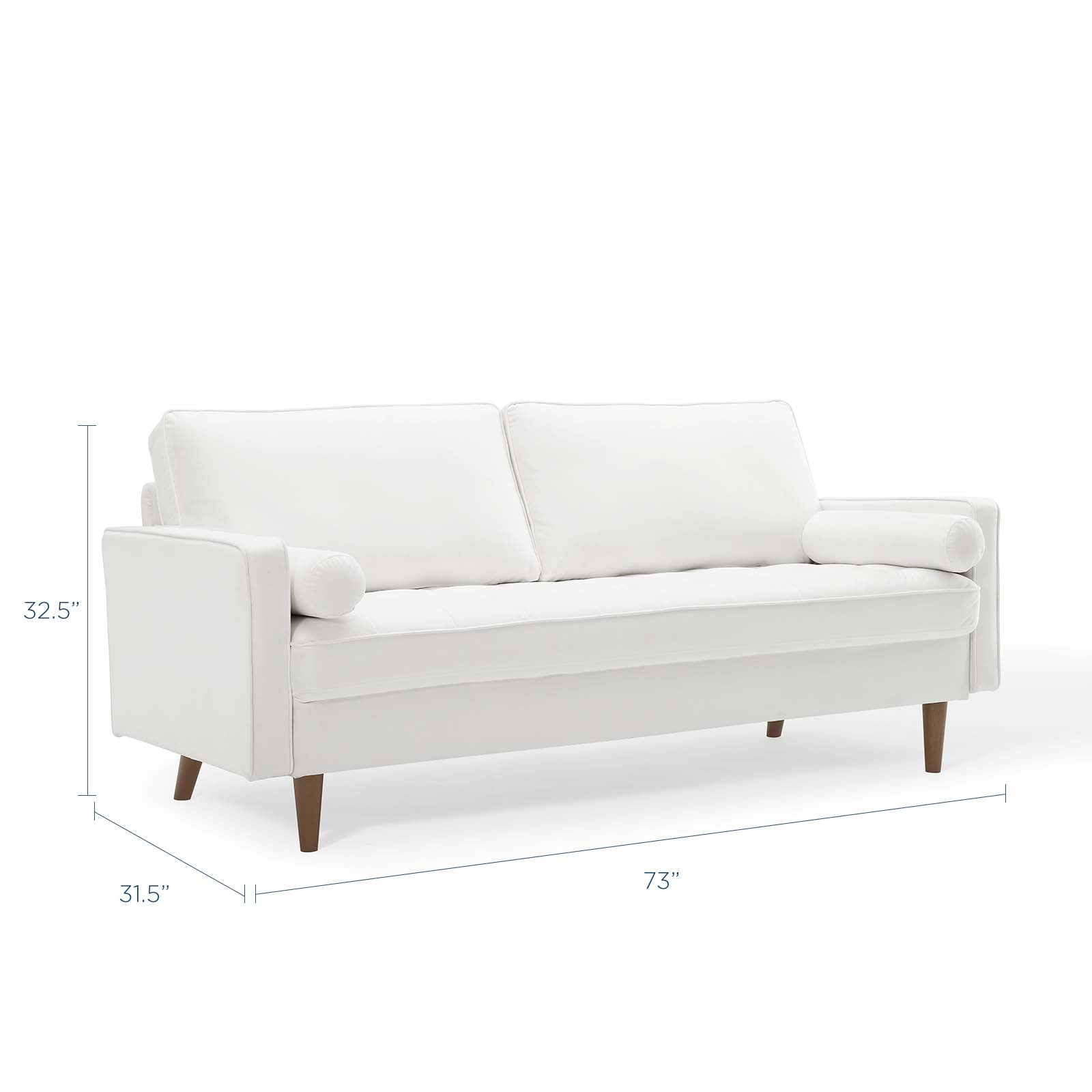 Modway Sofas & Couches - Valour Performance Velvet Sofa White