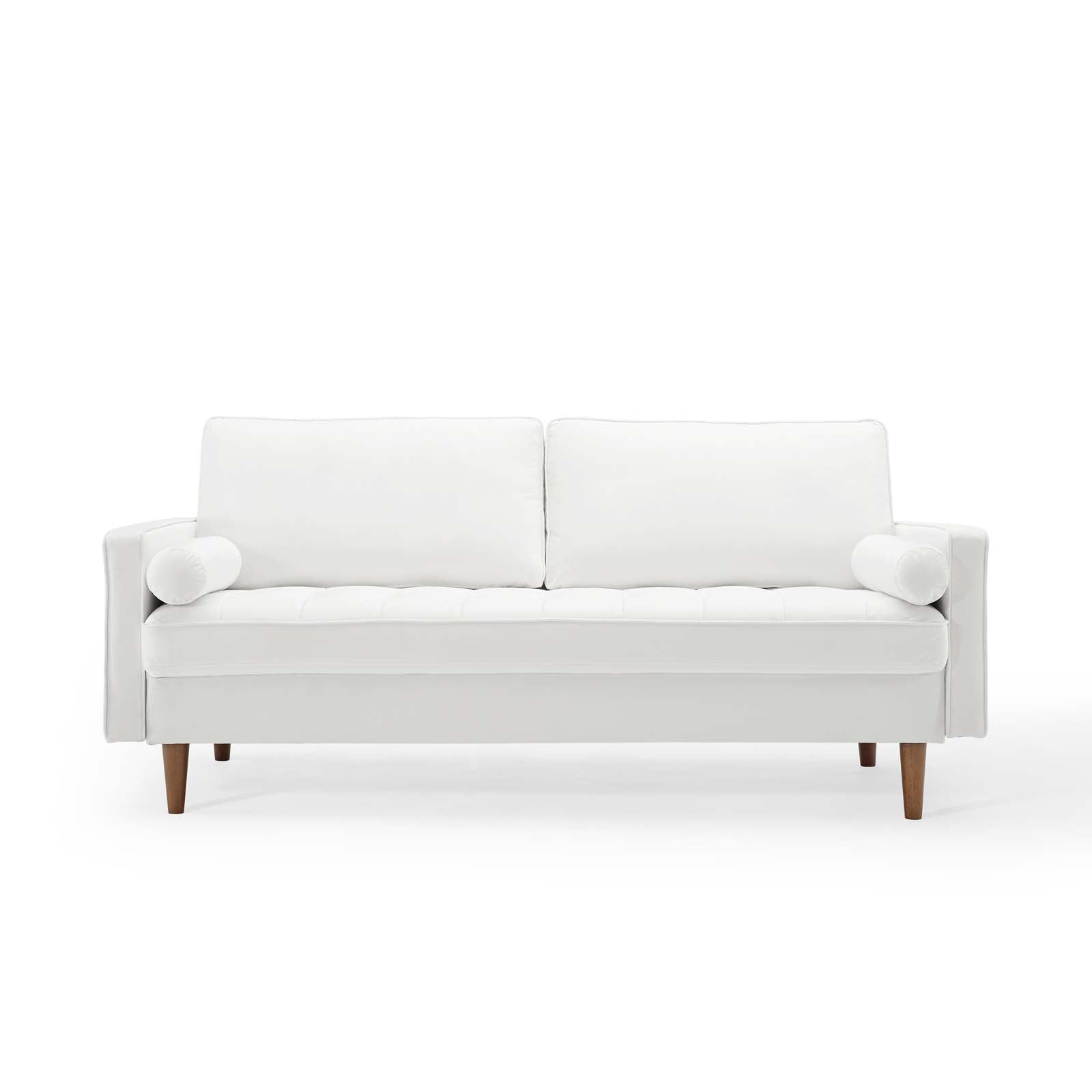 Modway Sofas & Couches - Valour Performance Velvet Sofa White