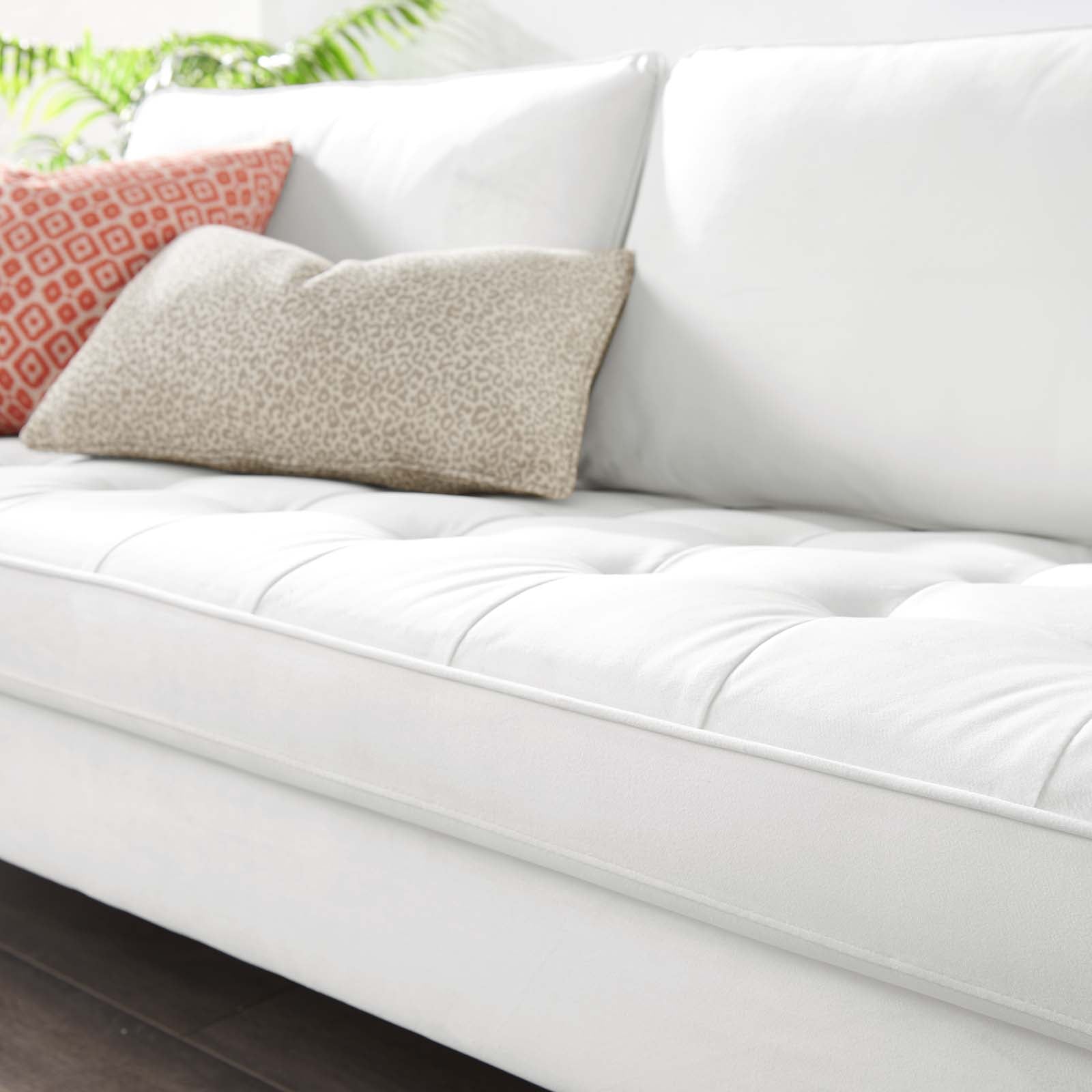 Modway Sofas & Couches - Valour Performance Velvet Sofa White