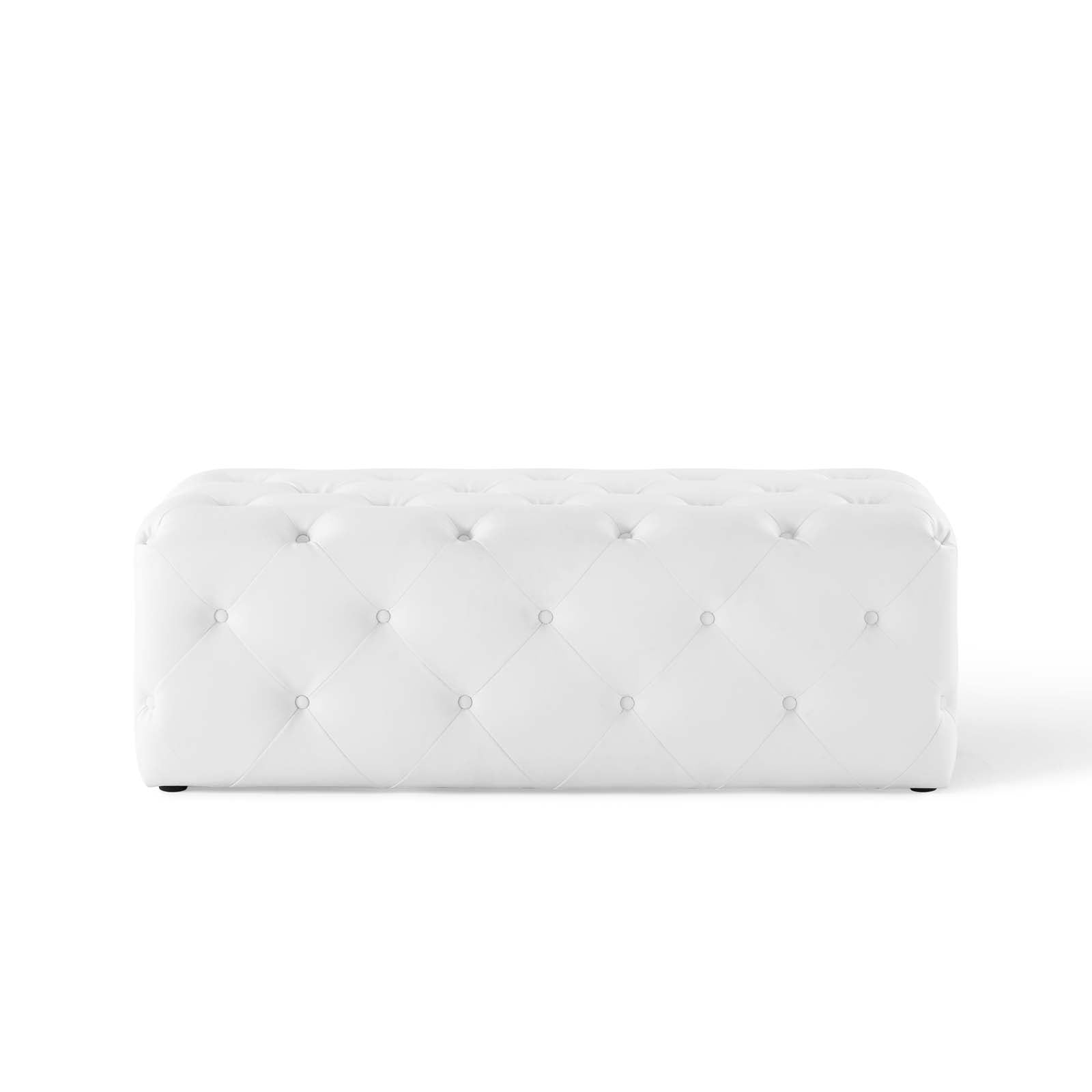 Modway Benches - Amour 48" Tufted Button Entryway Faux Leather Bench White