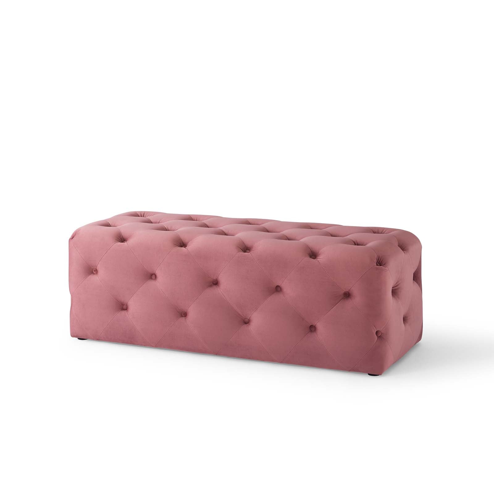Modway Benches - Amour 48" Tufted Button Entryway Performance Velvet Bench Dusty Rose