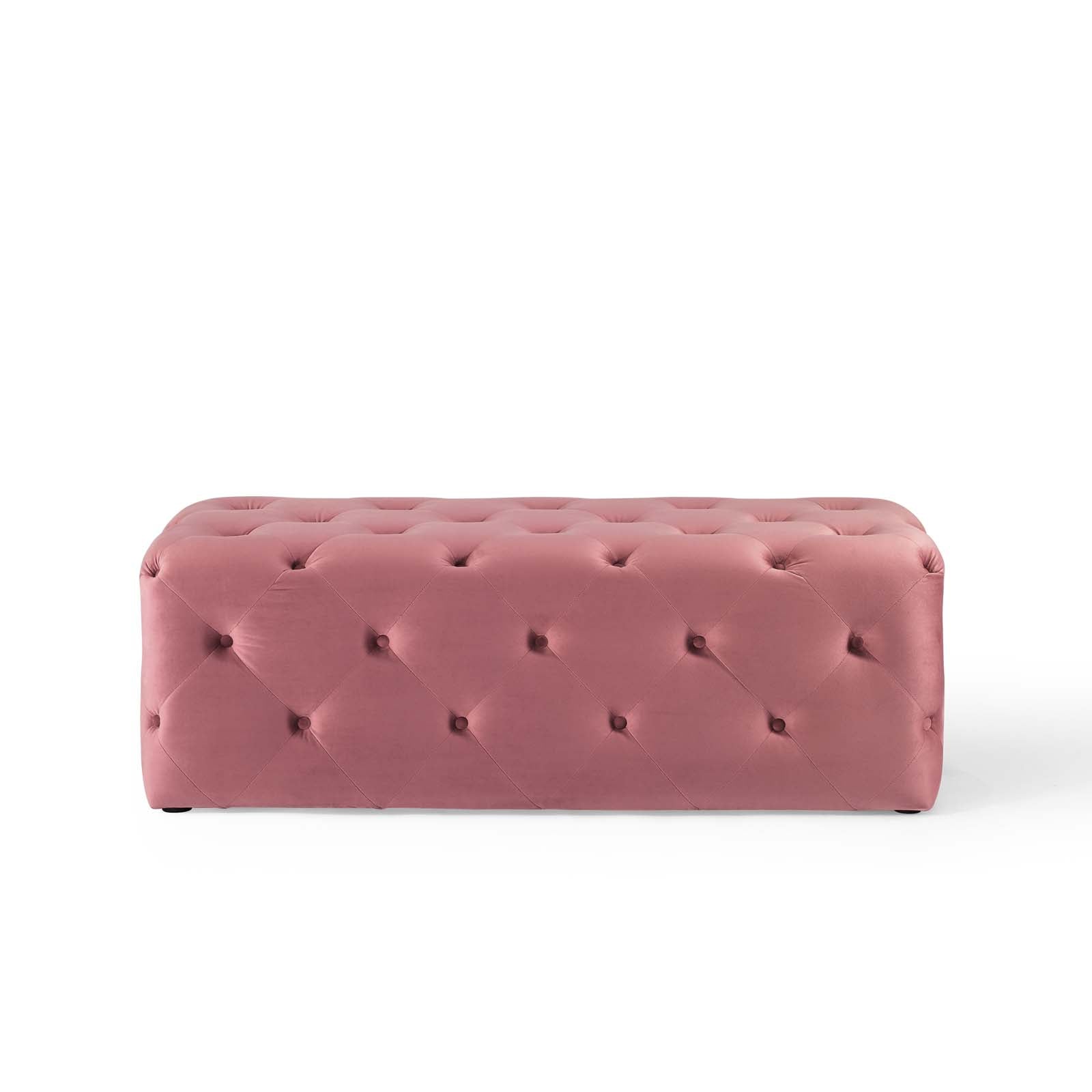 Modway Benches - Amour 48" Tufted Button Entryway Performance Velvet Bench Dusty Rose