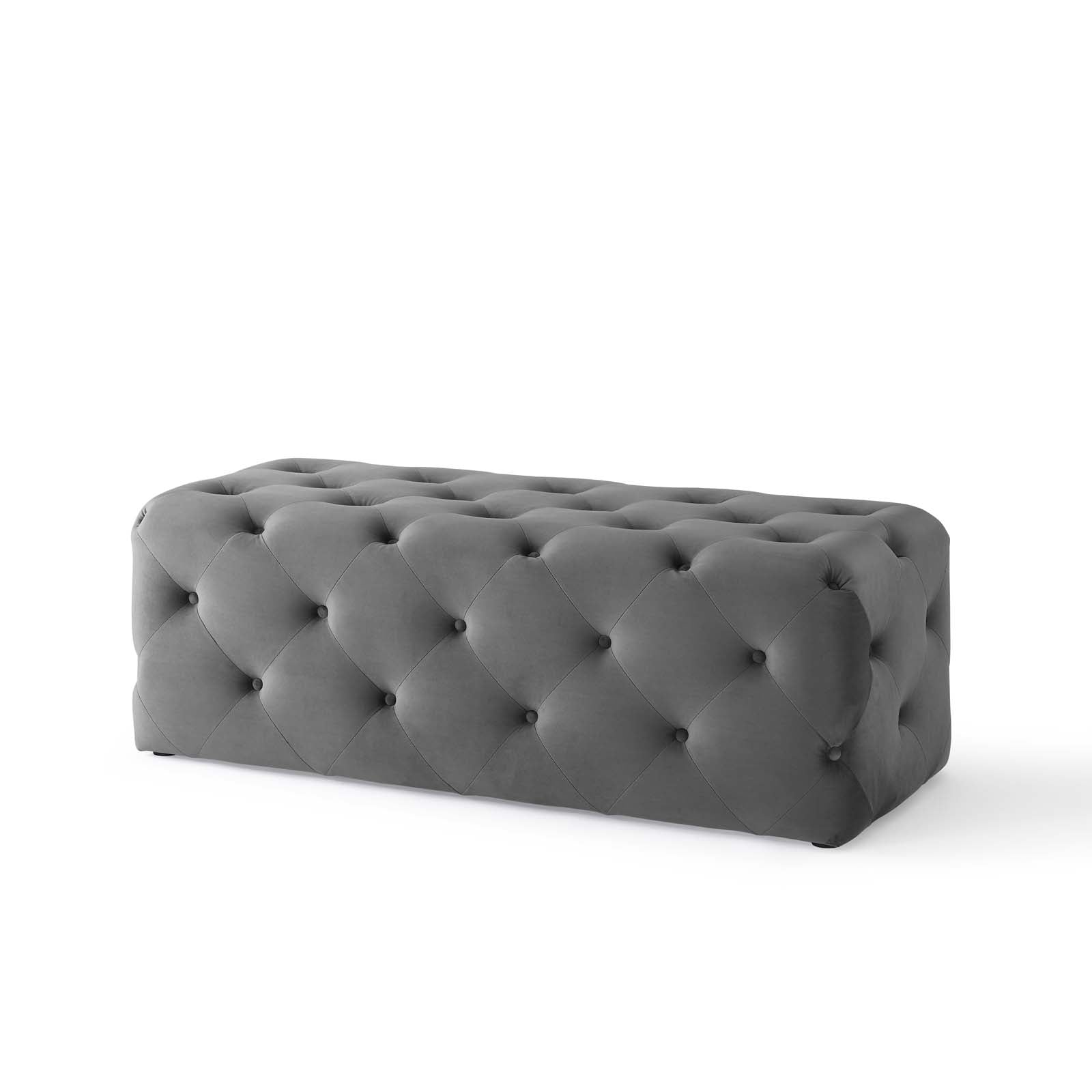 Modway Benches - Amour 48" Tufted Button Entryway Performance Velvet Bench Gray