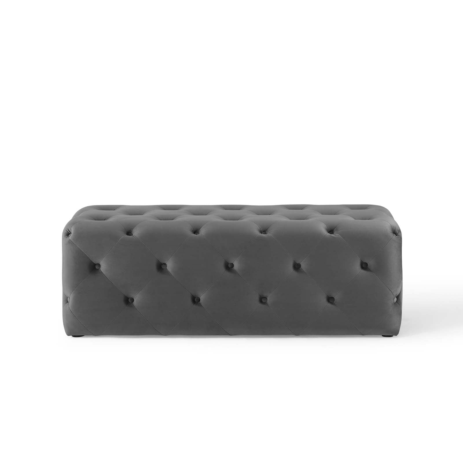 Modway Benches - Amour 48" Tufted Button Entryway Performance Velvet Bench Gray