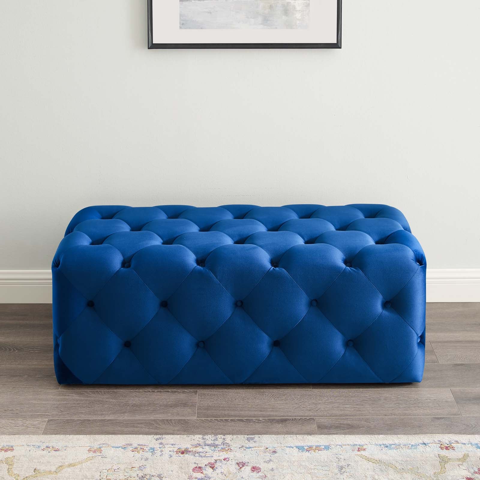 Modway Benches - Amour 48" Tufted Button Entryway Performance Velvet Bench Navy