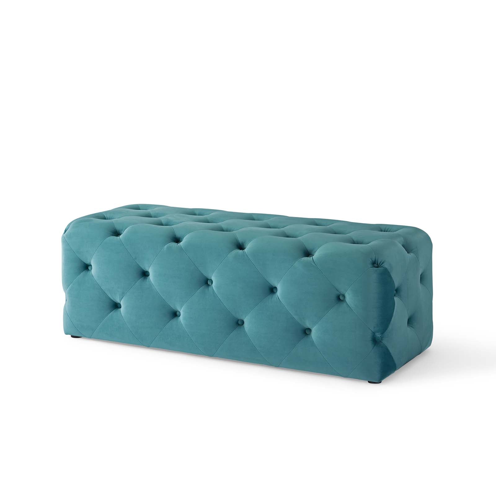 Modway Benches - Amour 48" Tufted Button Entryway Performance Velvet Bench Sea Blue