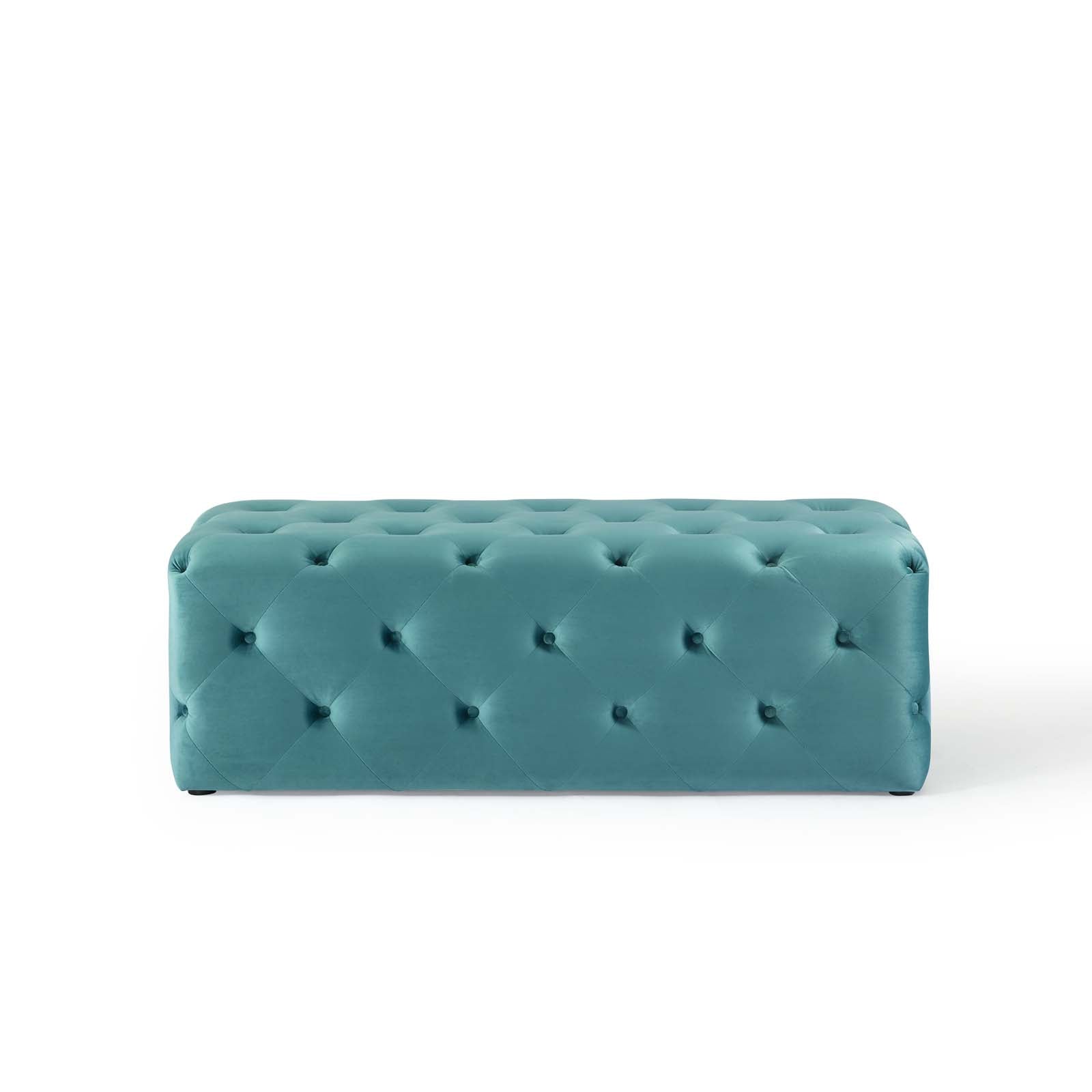 Modway Benches - Amour 48" Tufted Button Entryway Performance Velvet Bench Sea Blue