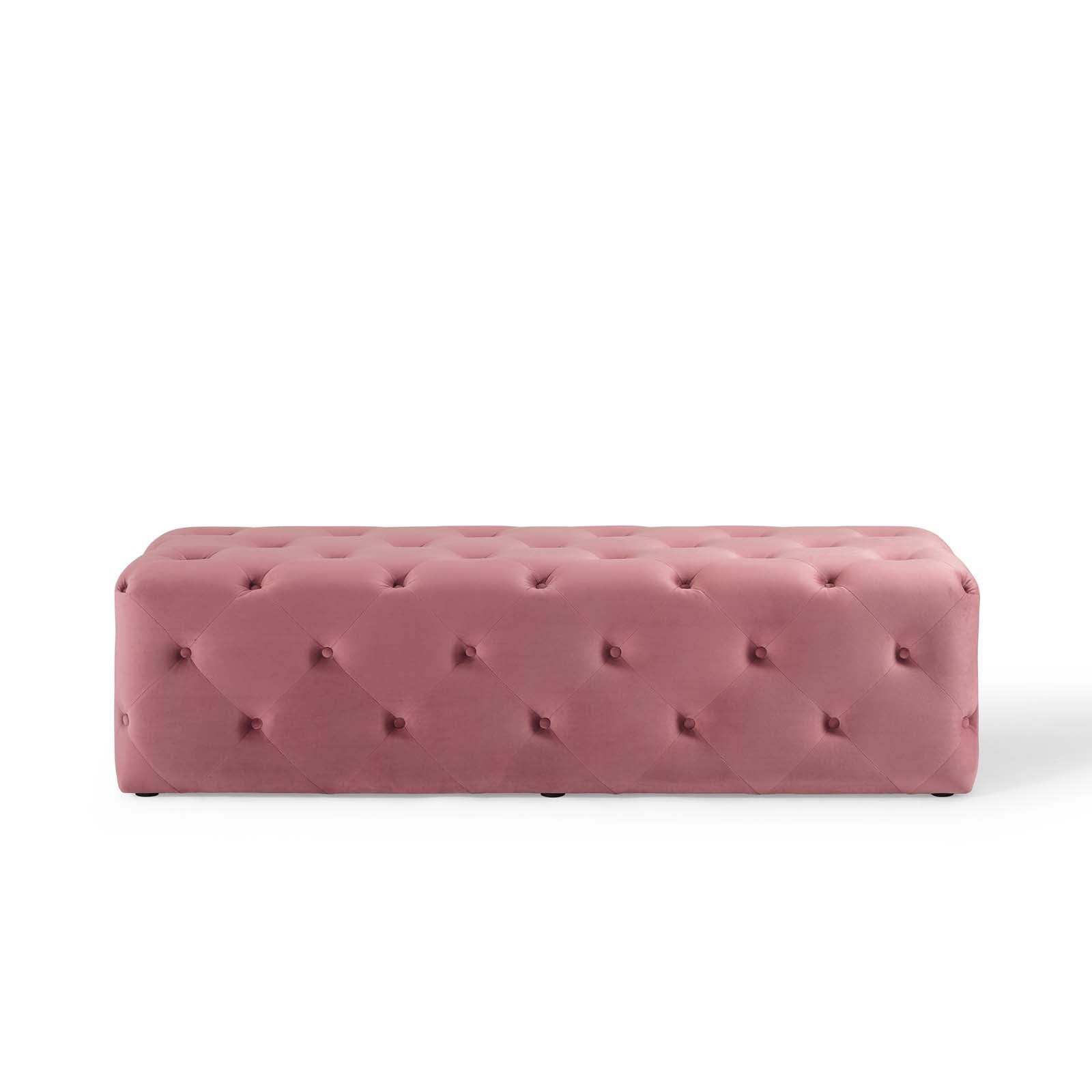Modway Benches - Amour 60" Tufted Button Entryway Performance Velvet Bench Dusty Rose