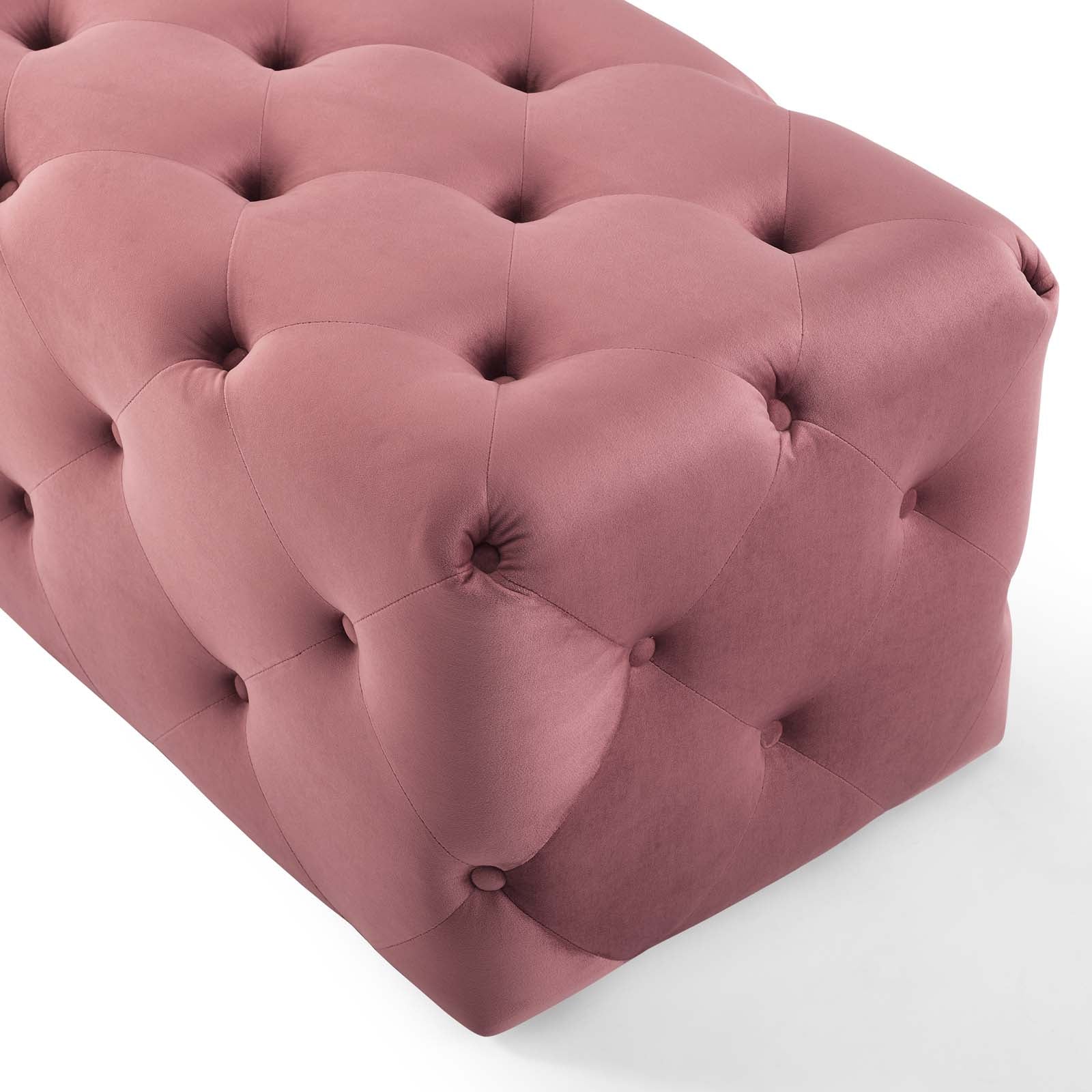 Modway Benches - Amour 60" Tufted Button Entryway Performance Velvet Bench Dusty Rose