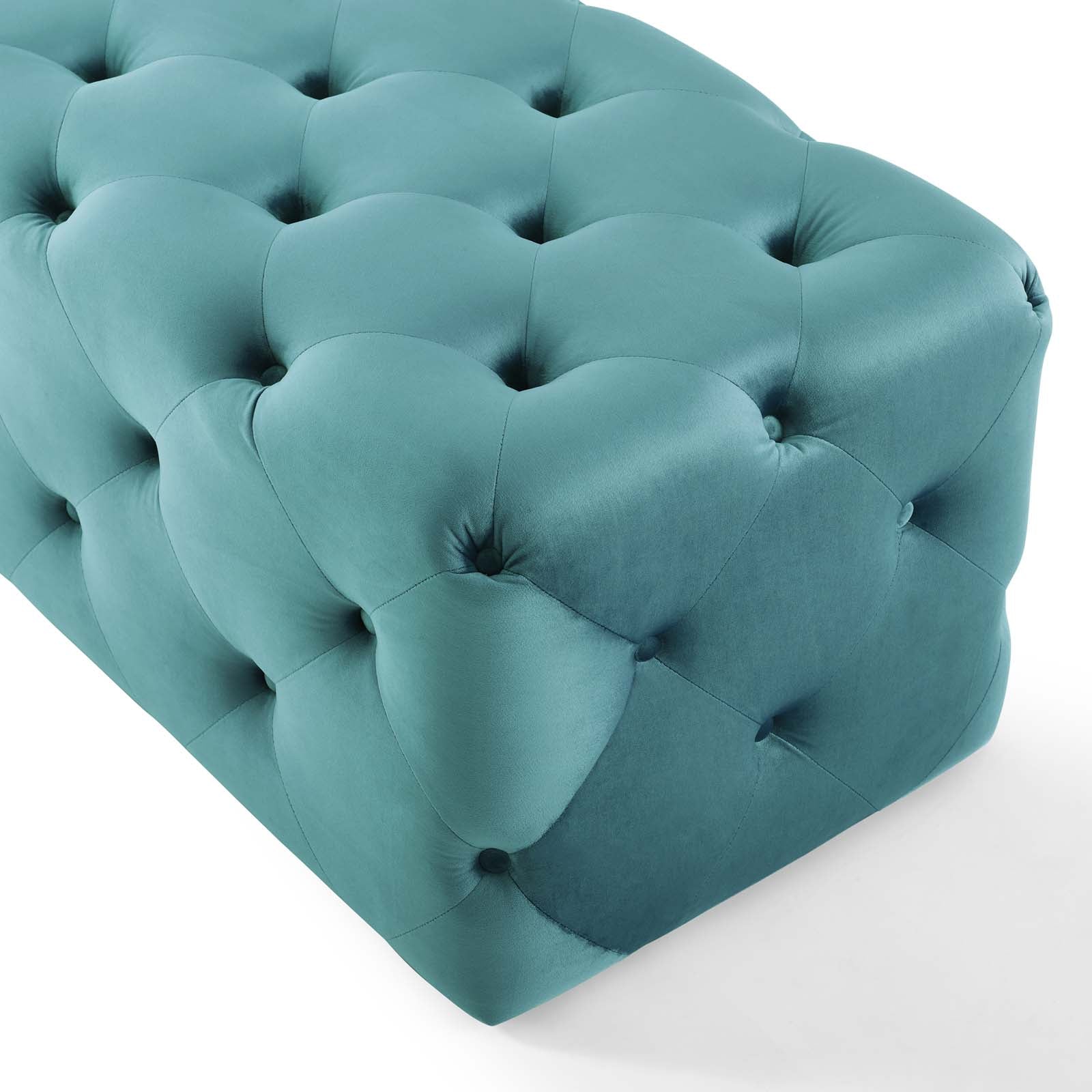 Modway Benches - Amour 60" Tufted Button Entryway Performance Velvet Bench Sea Blue