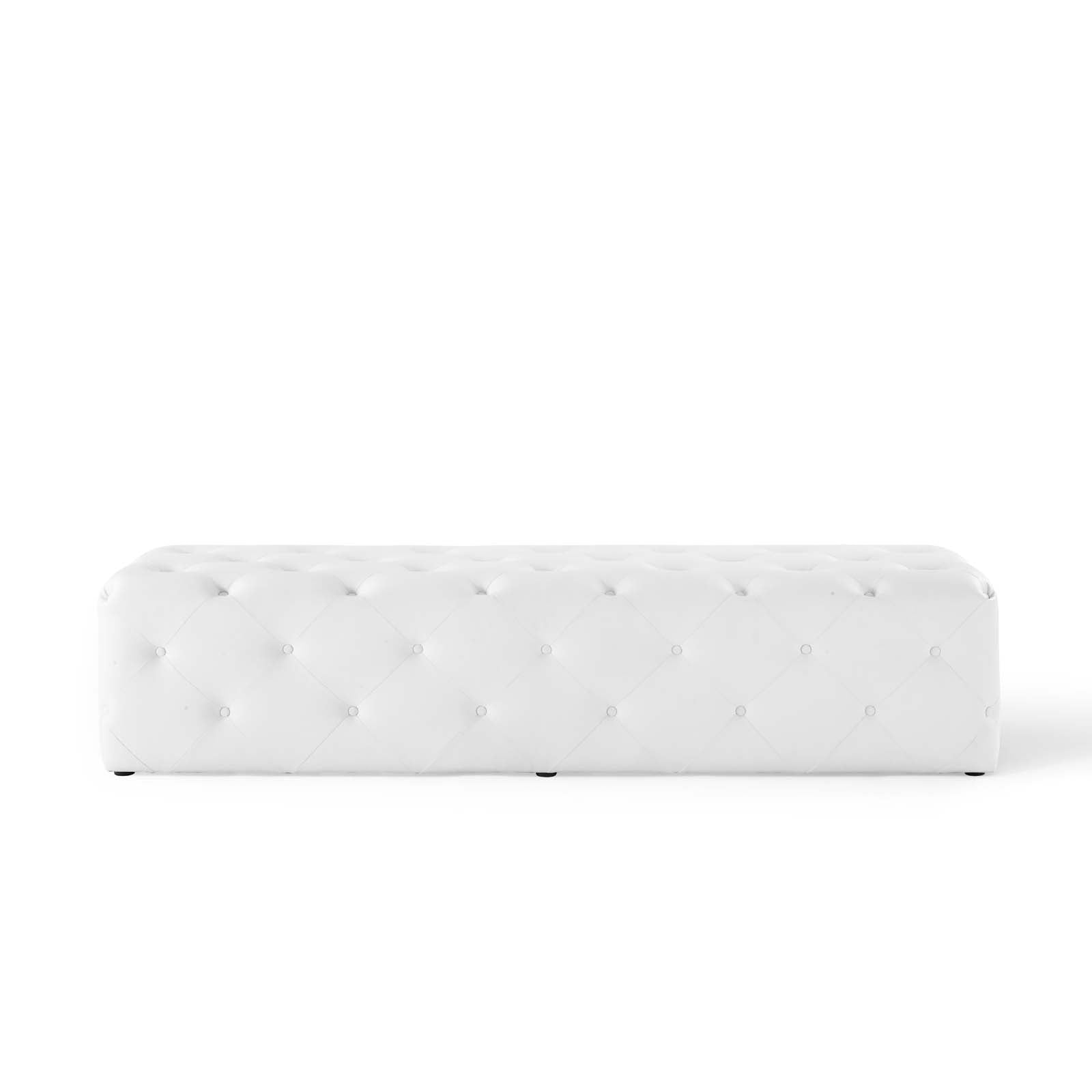 Modway Benches - Amour 72" Tufted Button Entryway Faux Leather Bench White