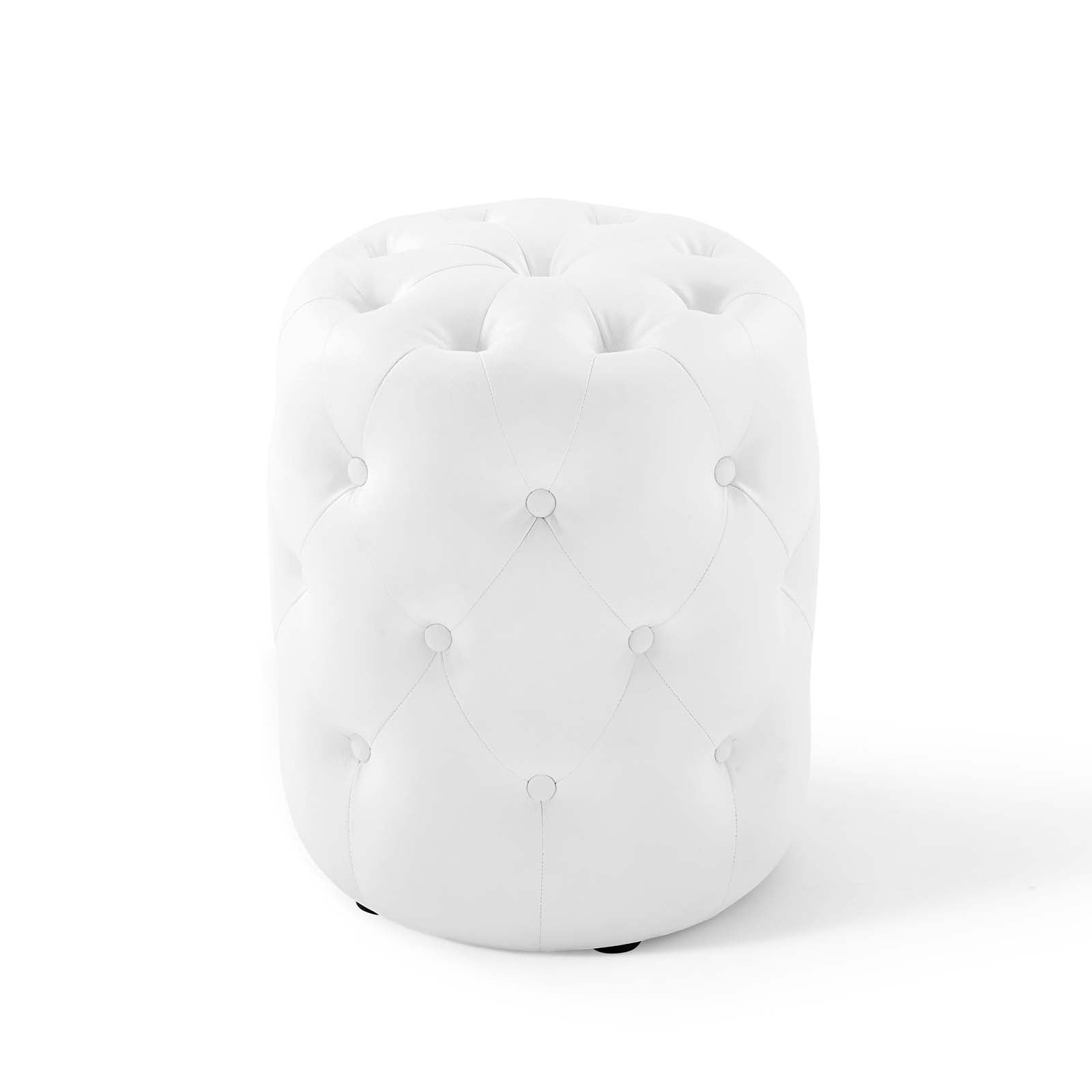 Modway Ottomans & Stools - Amour Tufted Button Round Faux Leather Ottoman White