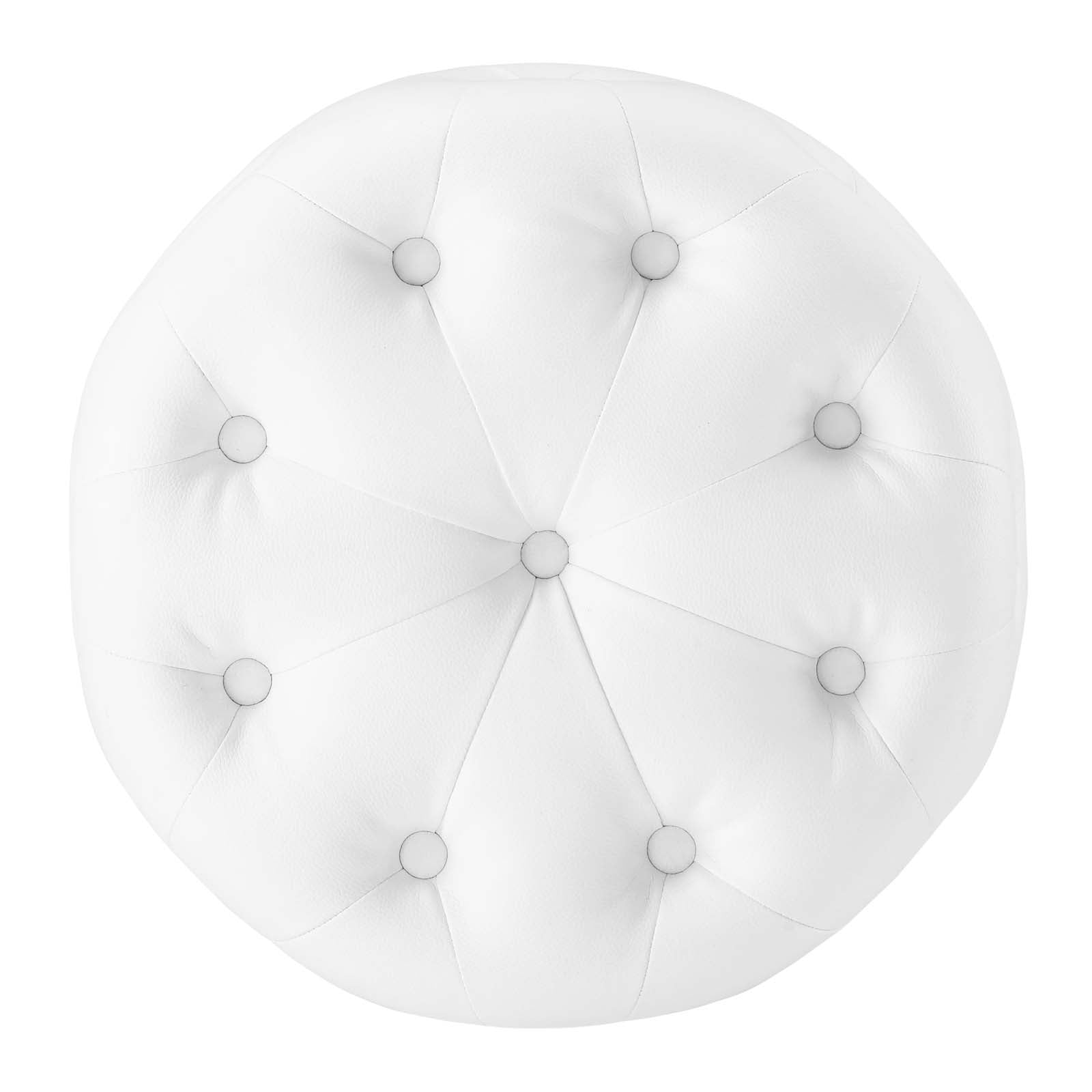 Modway Ottomans & Stools - Amour Tufted Button Round Faux Leather Ottoman White