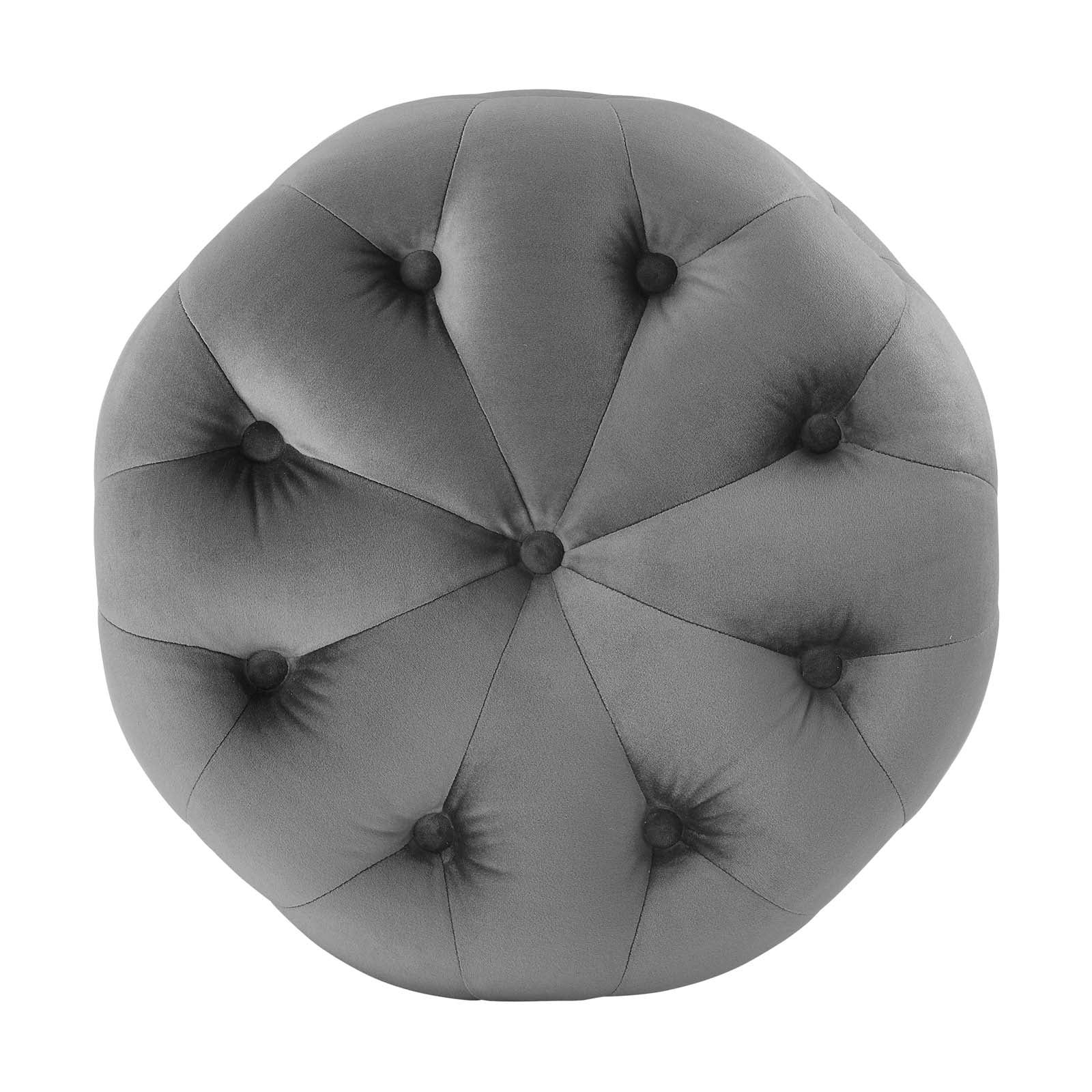 Modway Ottomans & Stools - Amour Tufted Button Round Performance Velvet Ottoman Gray