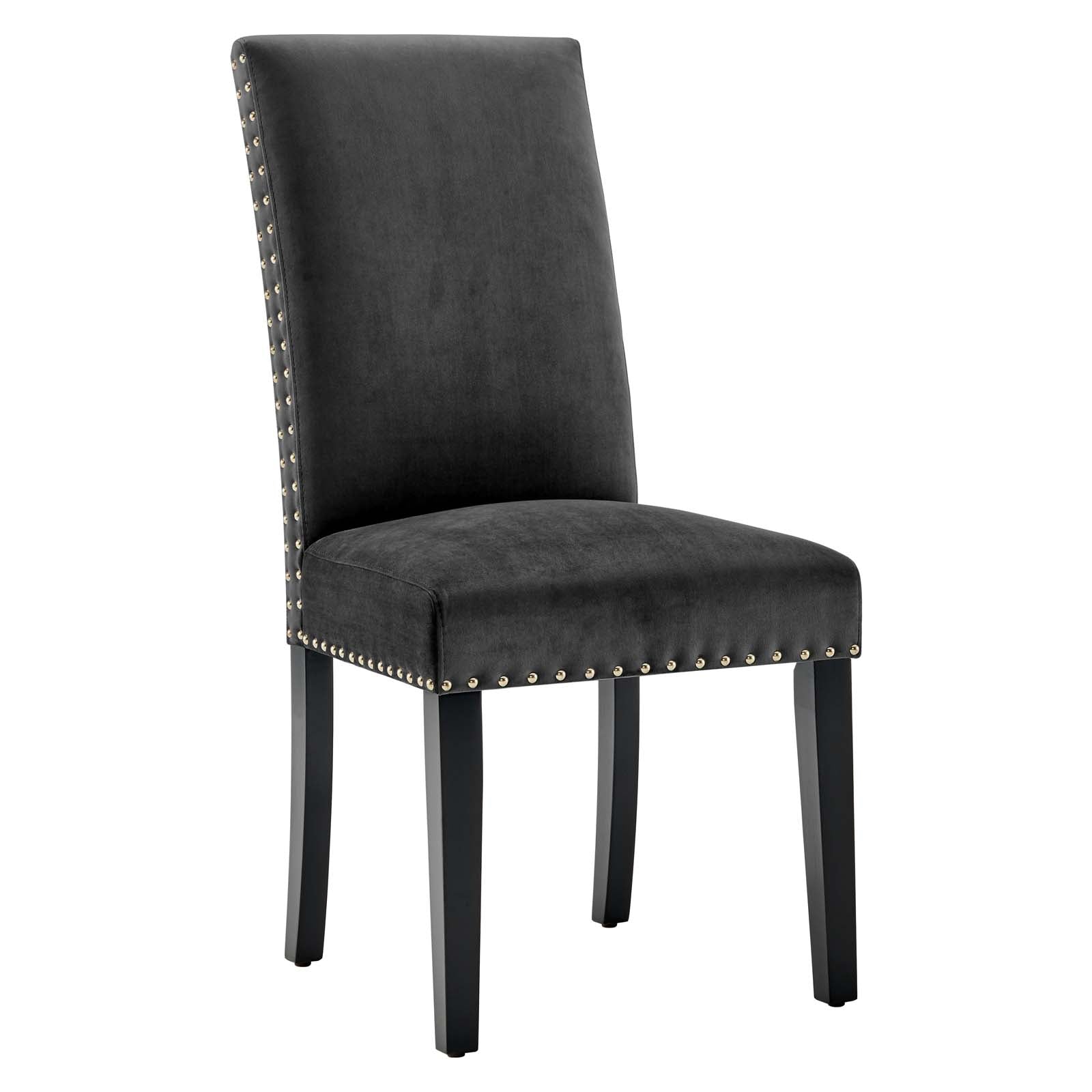 Modway Dining Chairs - Parcel-Performance-Velvet-Dining-Side-Chairs---Set-of-2-Charcoal