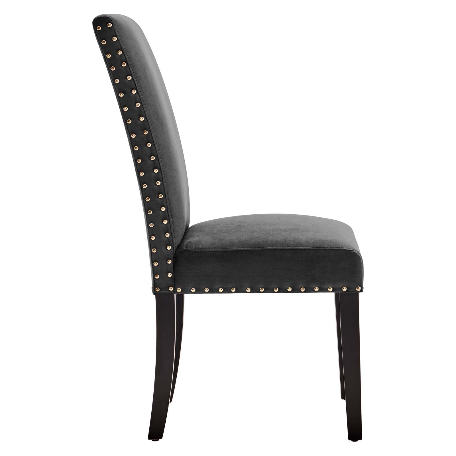 Modway Dining Chairs - Parcel-Performance-Velvet-Dining-Side-Chairs---Set-of-2-Charcoal