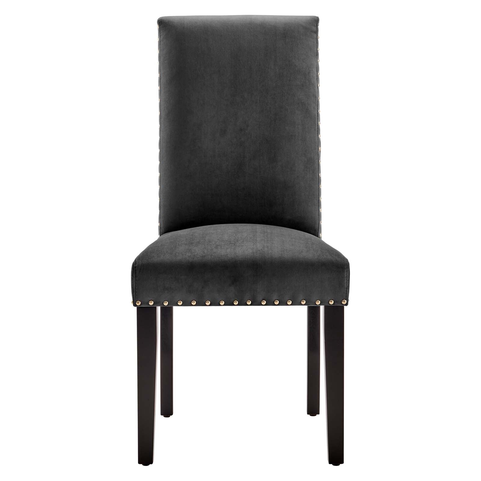 Modway Dining Chairs - Parcel-Performance-Velvet-Dining-Side-Chairs---Set-of-2-Charcoal