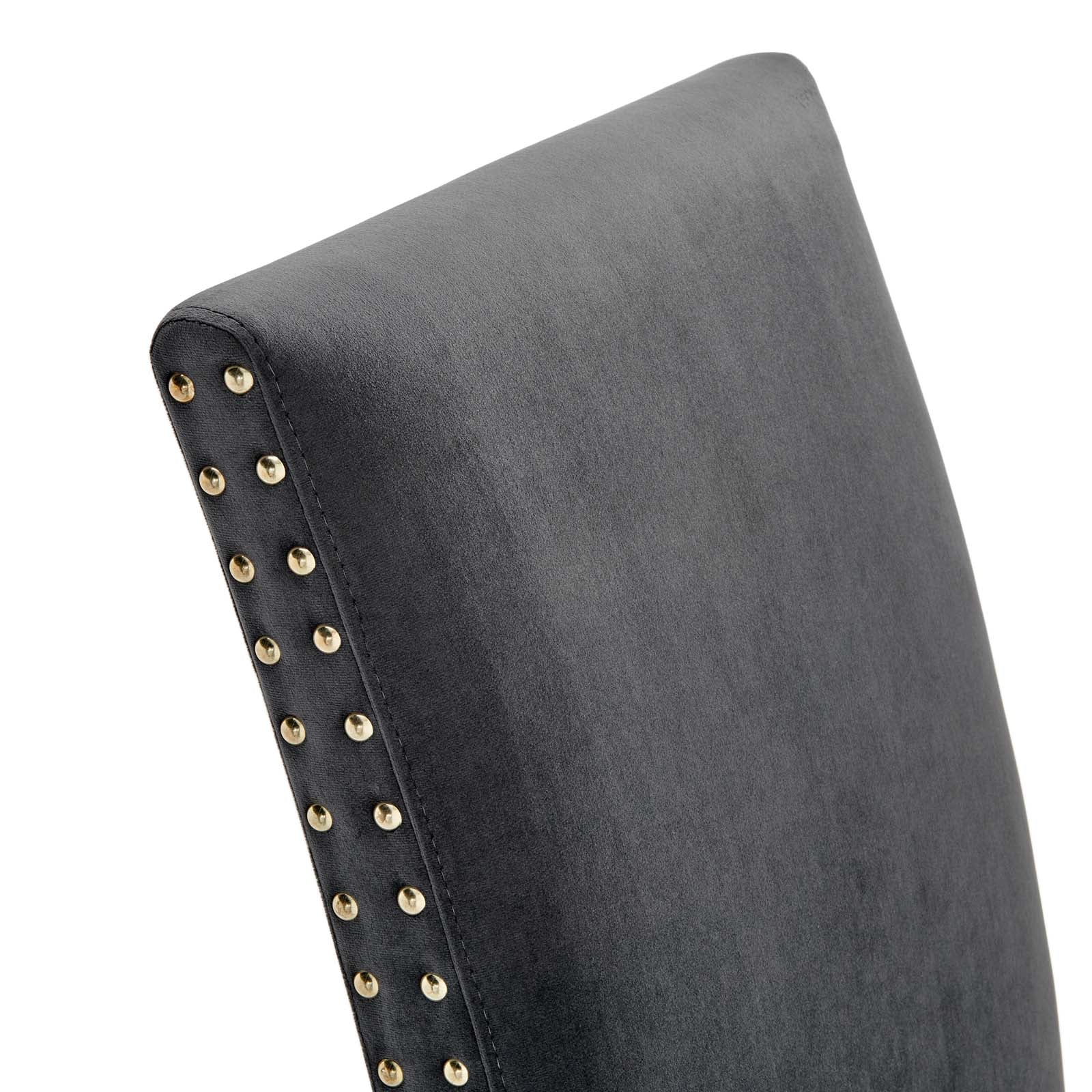Modway Dining Chairs - Parcel-Performance-Velvet-Dining-Side-Chairs---Set-of-2-Charcoal