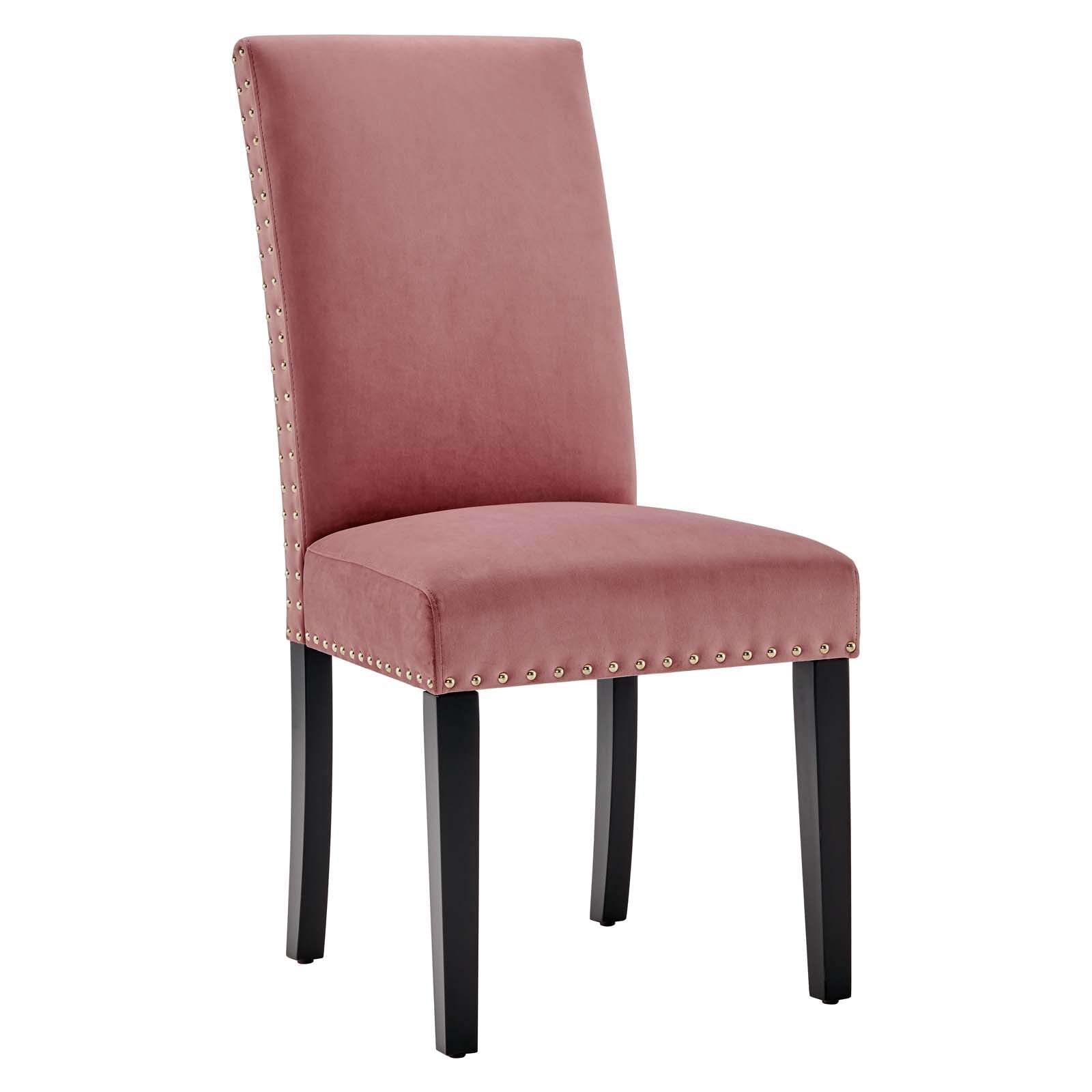 Modway Dining Chairs - Parcel Performance Velvet Dining Side Chairs Dusty Rose( Set of 2 )