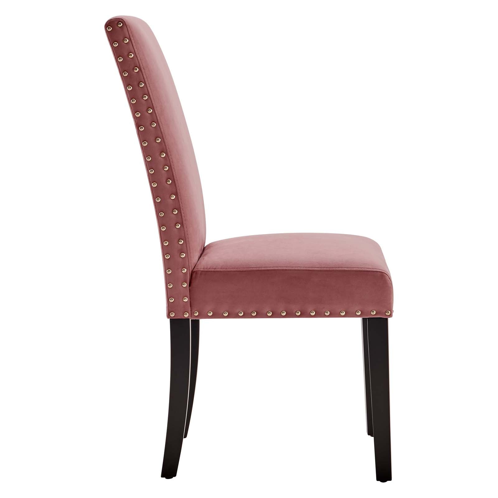 Modway Dining Chairs - Parcel Performance Velvet Dining Side Chairs Dusty Rose( Set of 2 )
