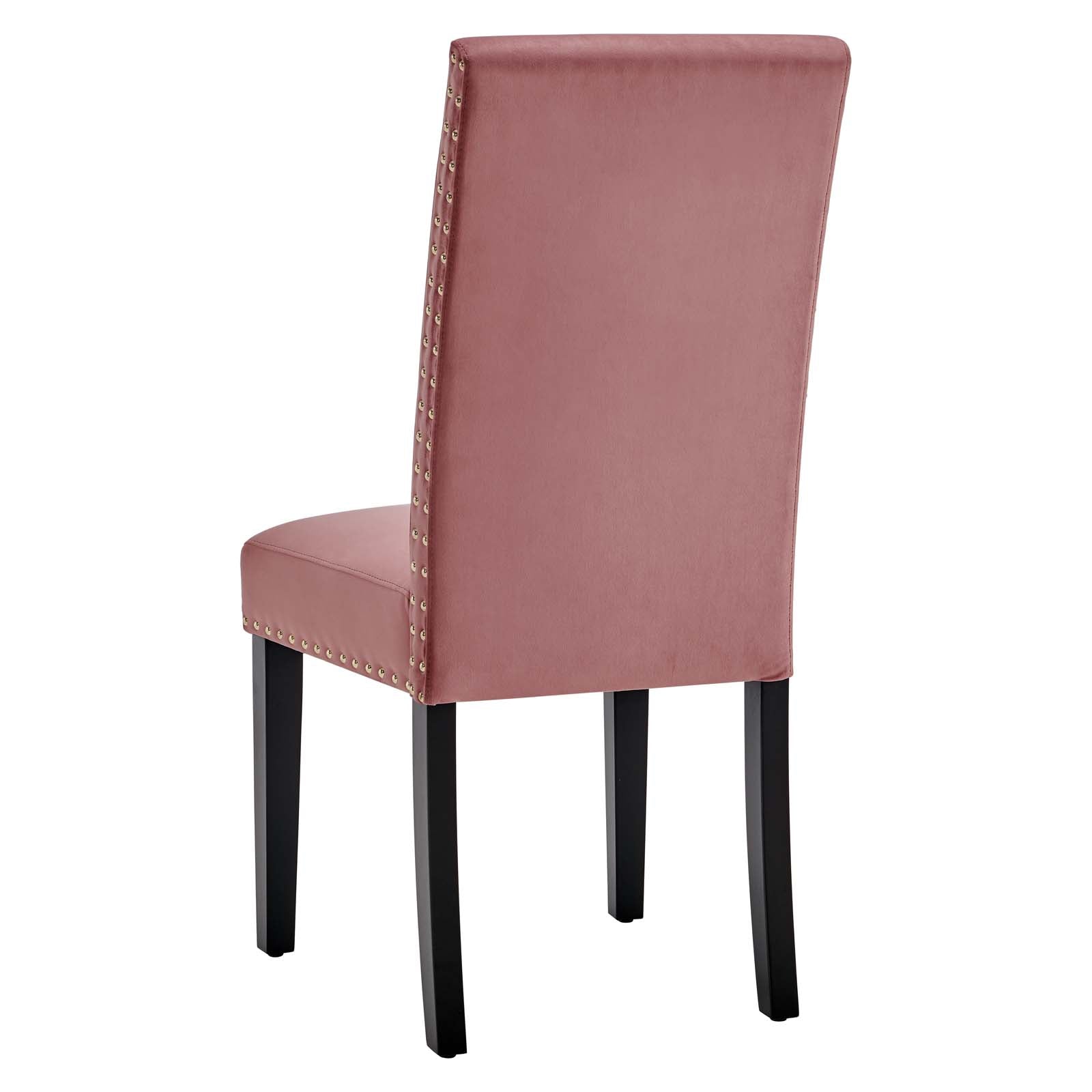 Modway Dining Chairs - Parcel Performance Velvet Dining Side Chairs Dusty Rose( Set of 2 )