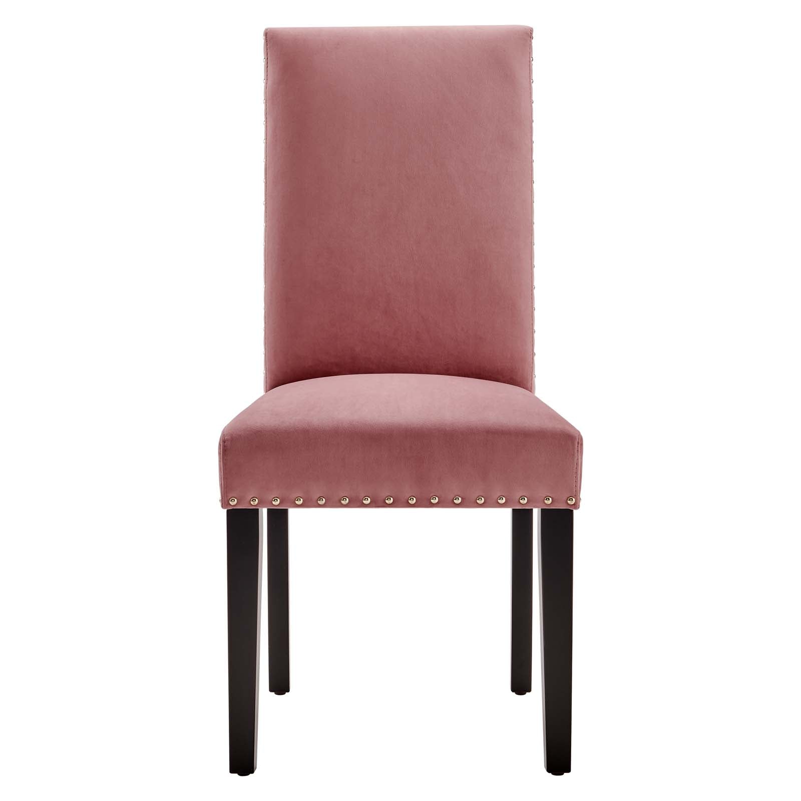 Modway Dining Chairs - Parcel Performance Velvet Dining Side Chairs Dusty Rose( Set of 2 )