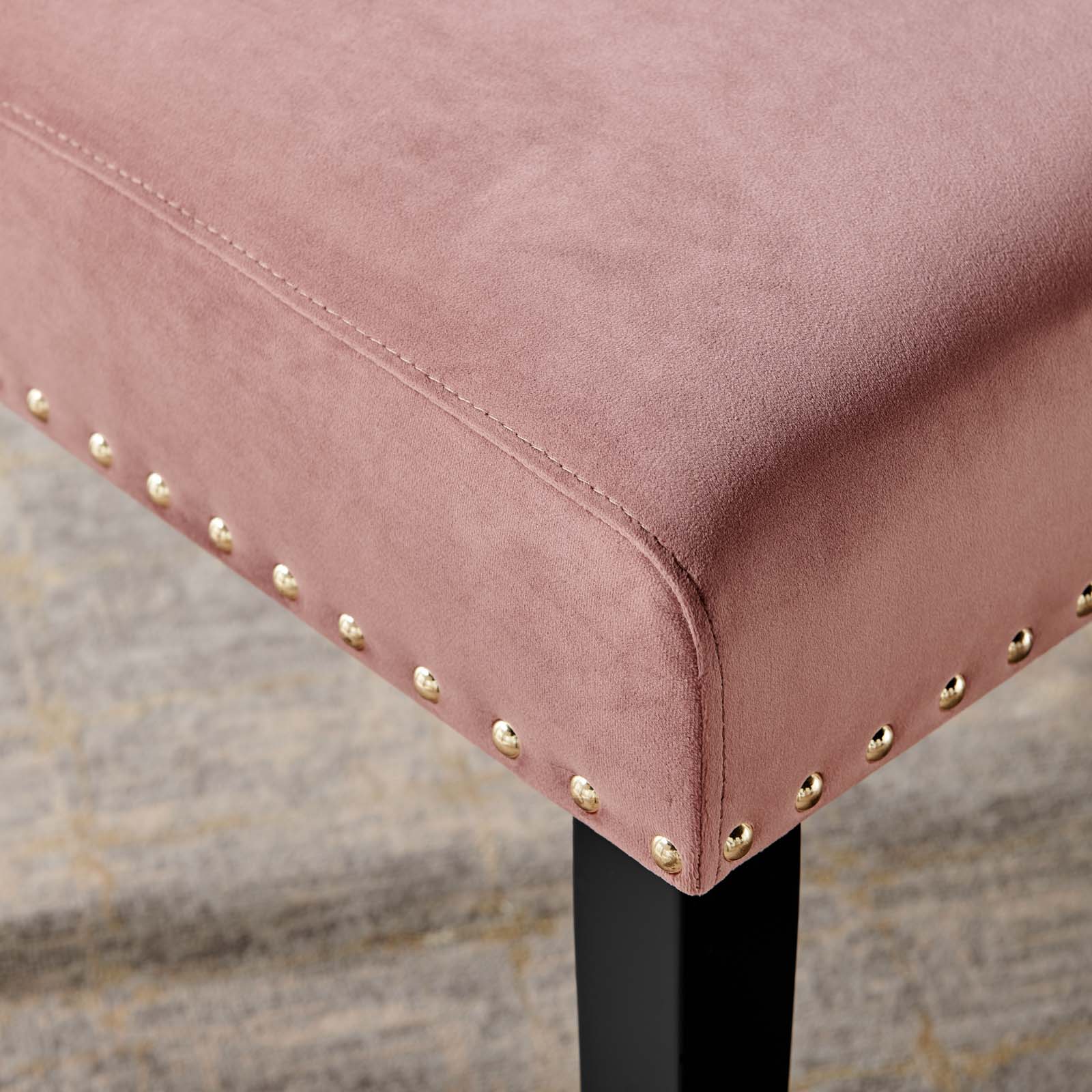 Modway Dining Chairs - Parcel Performance Velvet Dining Side Chairs Dusty Rose( Set of 2 )