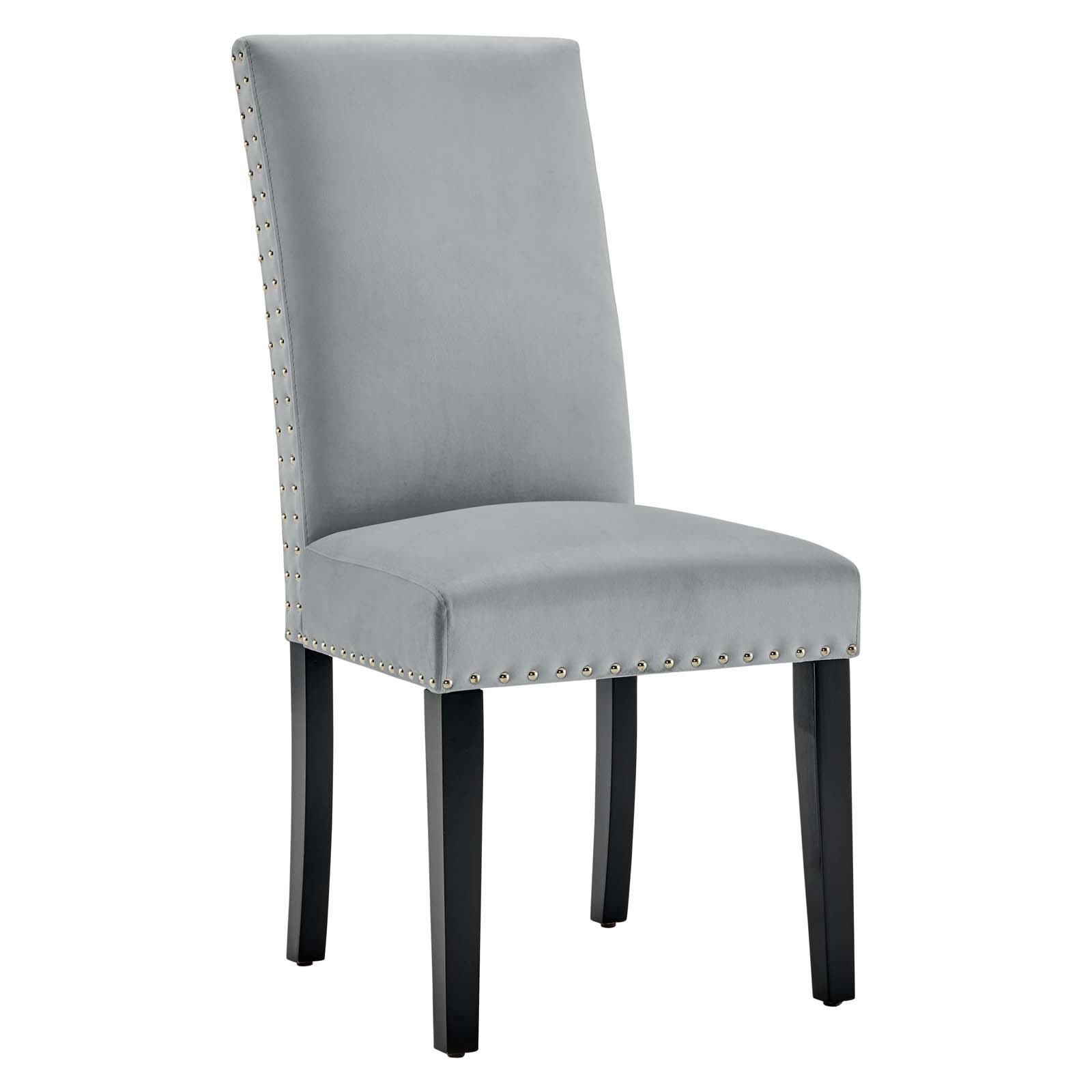 Modway Dining Chairs - Parcel-Performance-Velvet-Dining-Side-Chairs---Set-of-2-Light-Gray