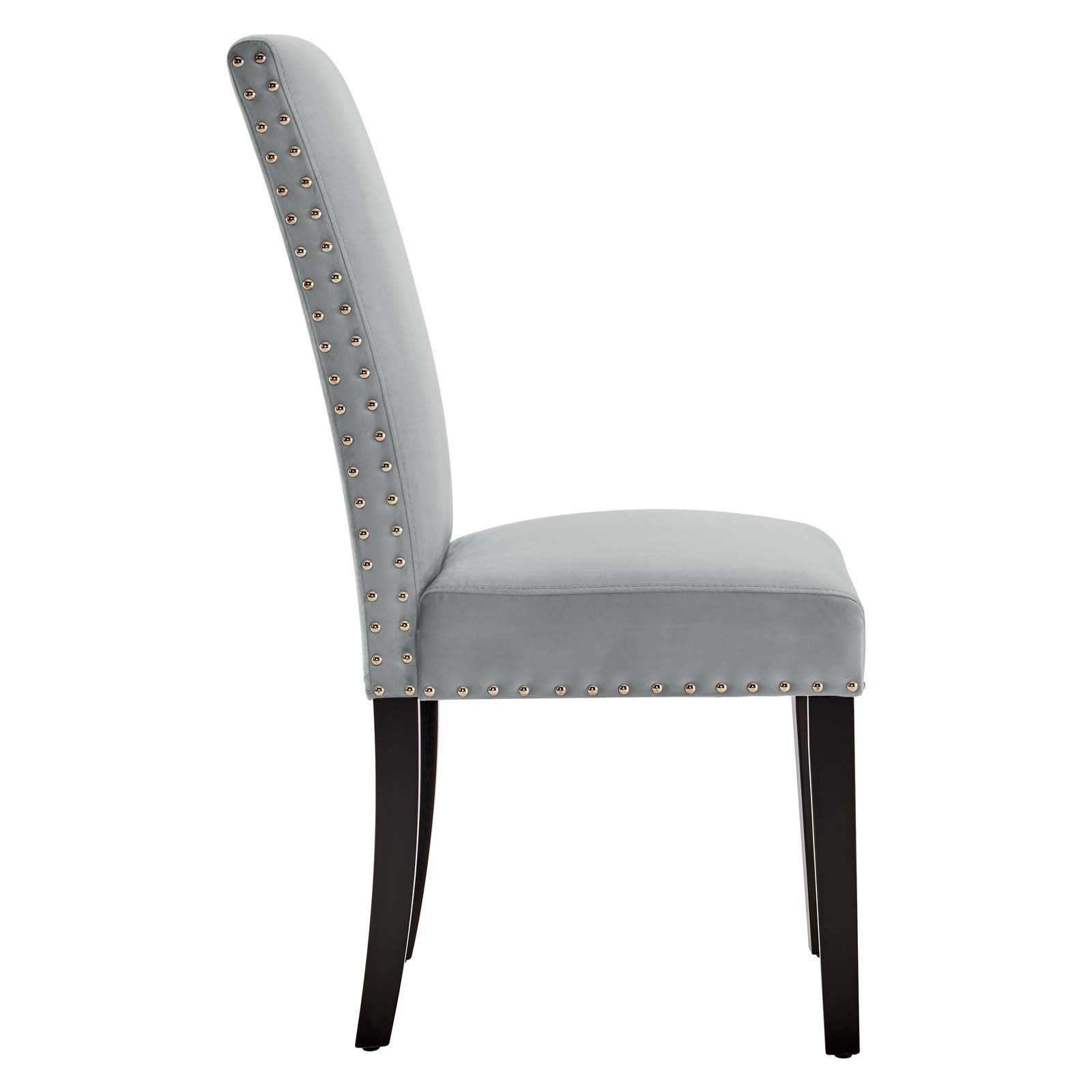Modway Dining Chairs - Parcel-Performance-Velvet-Dining-Side-Chairs---Set-of-2-Light-Gray