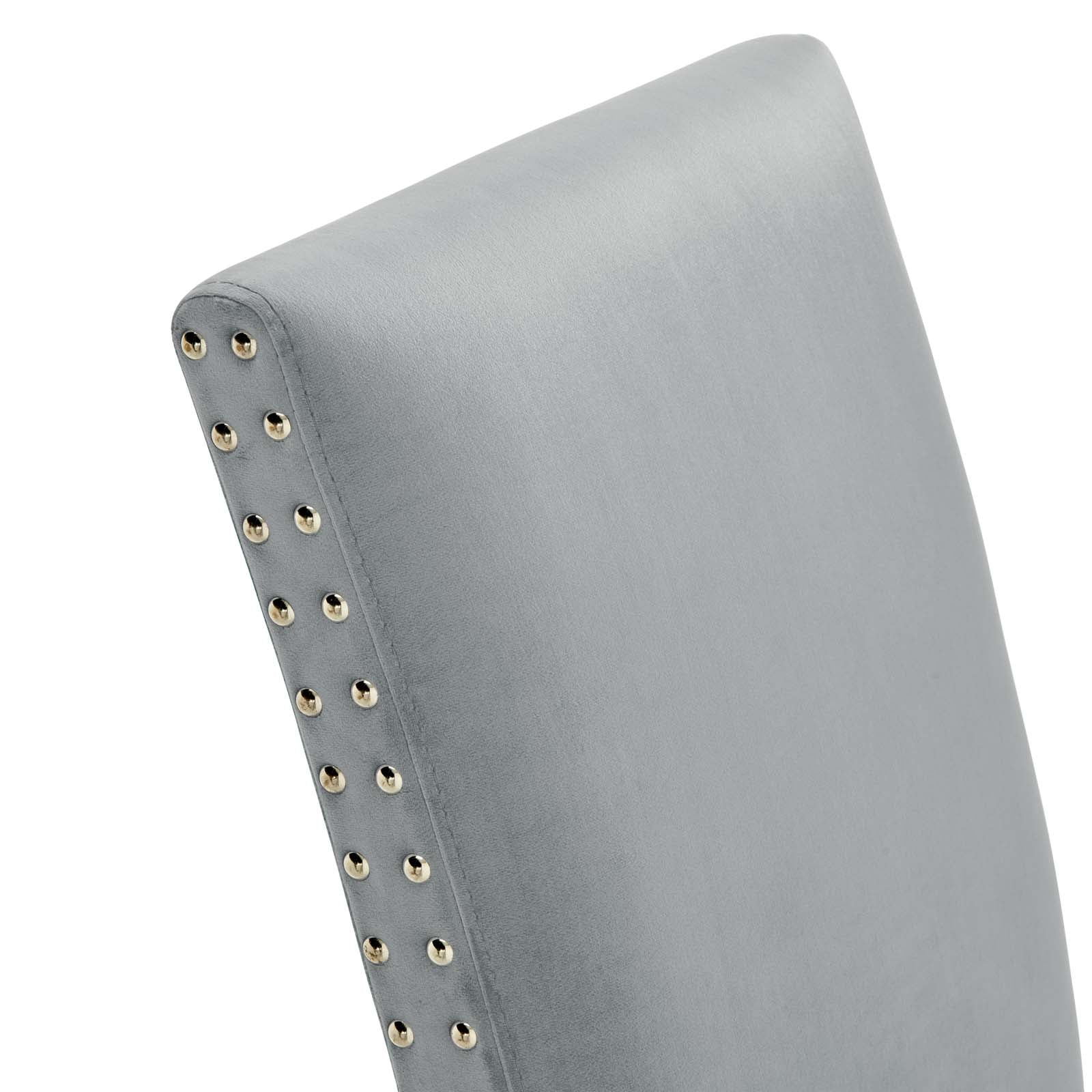Modway Dining Chairs - Parcel-Performance-Velvet-Dining-Side-Chairs---Set-of-2-Light-Gray