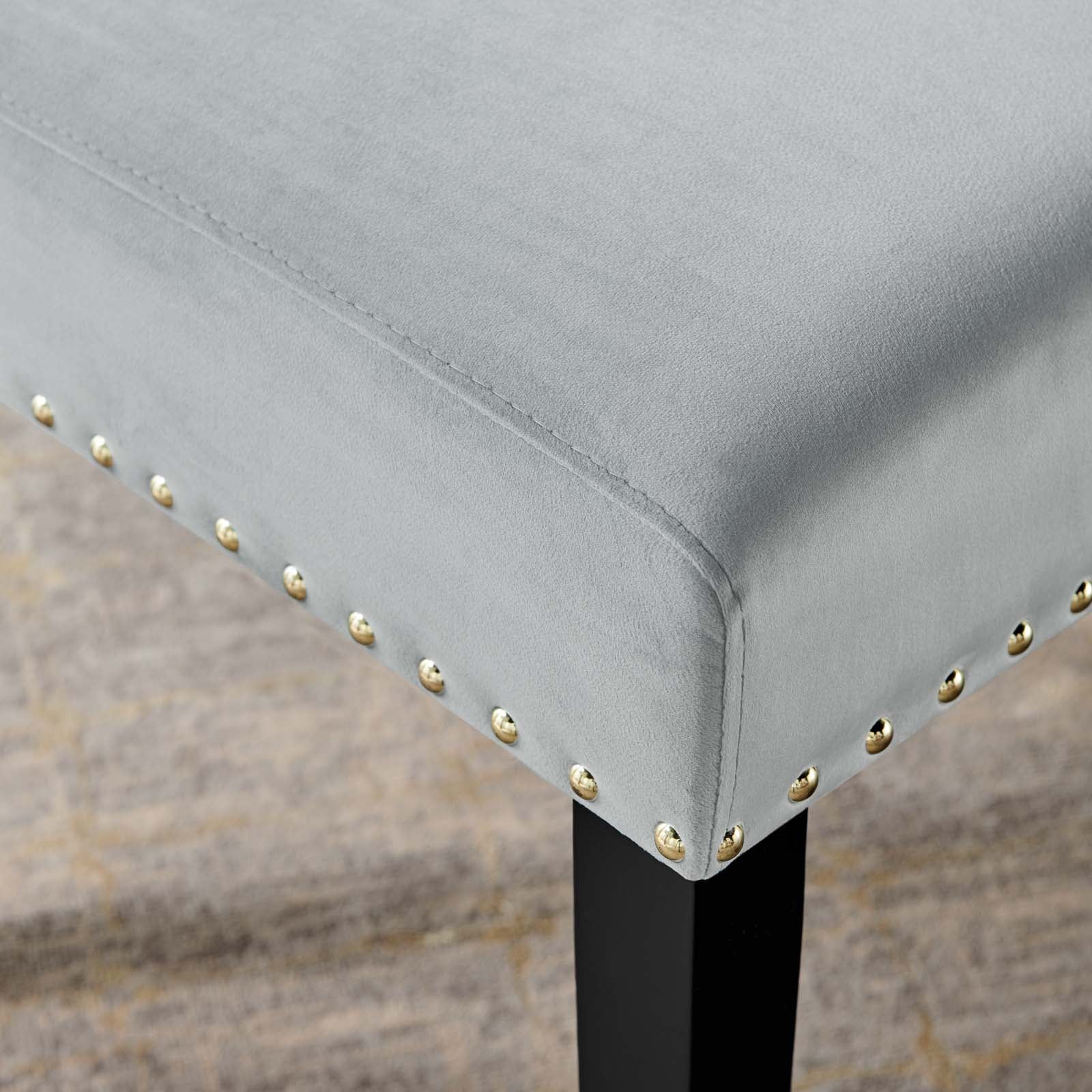 Modway Dining Chairs - Parcel-Performance-Velvet-Dining-Side-Chairs---Set-of-2-Light-Gray