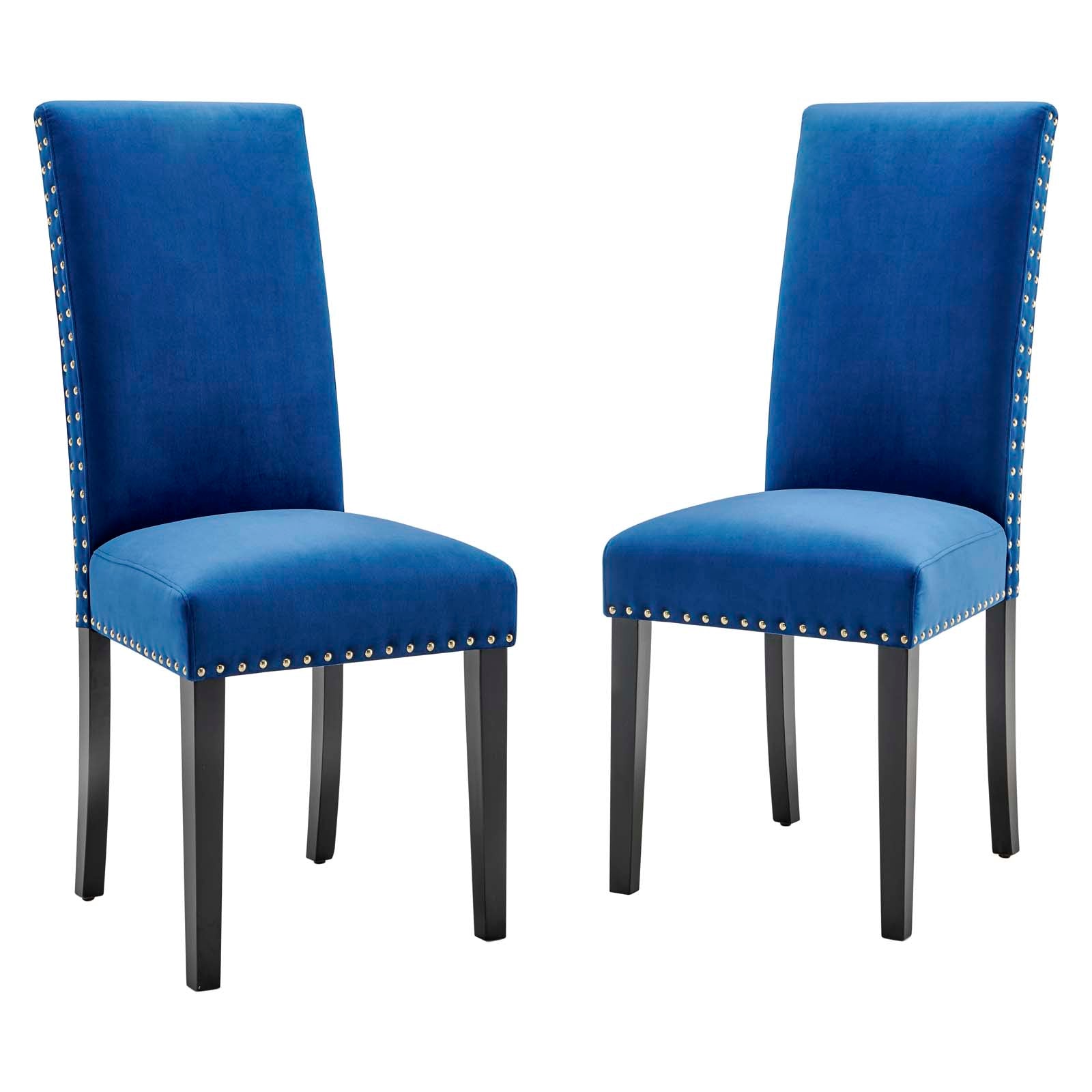 Modway Dining Chairs - Parcel Performance Velvet Dining Side Chairs Navy ( Set of 2 )