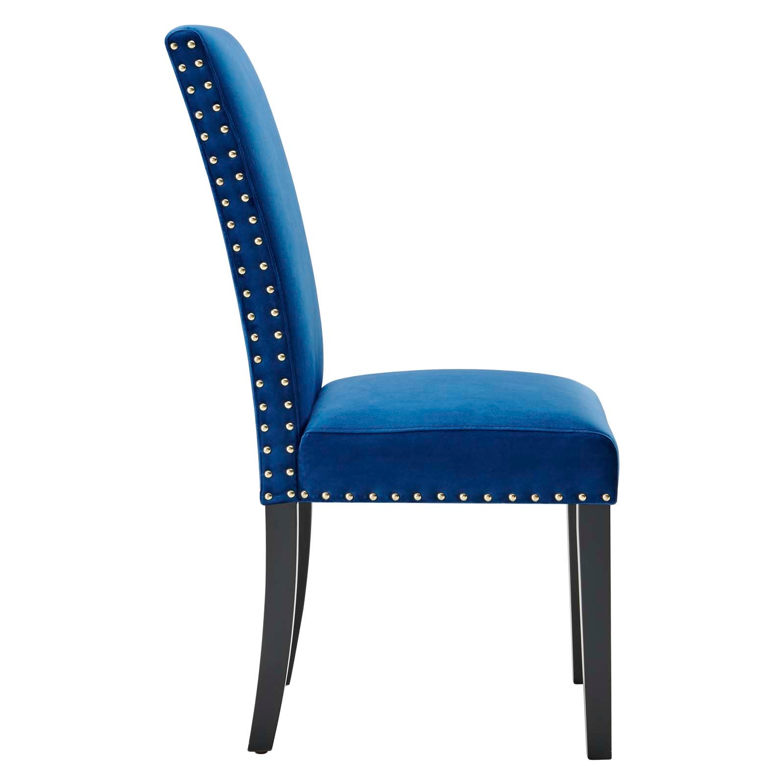 Modway Dining Chairs - Parcel Performance Velvet Dining Side Chairs Navy ( Set of 2 )