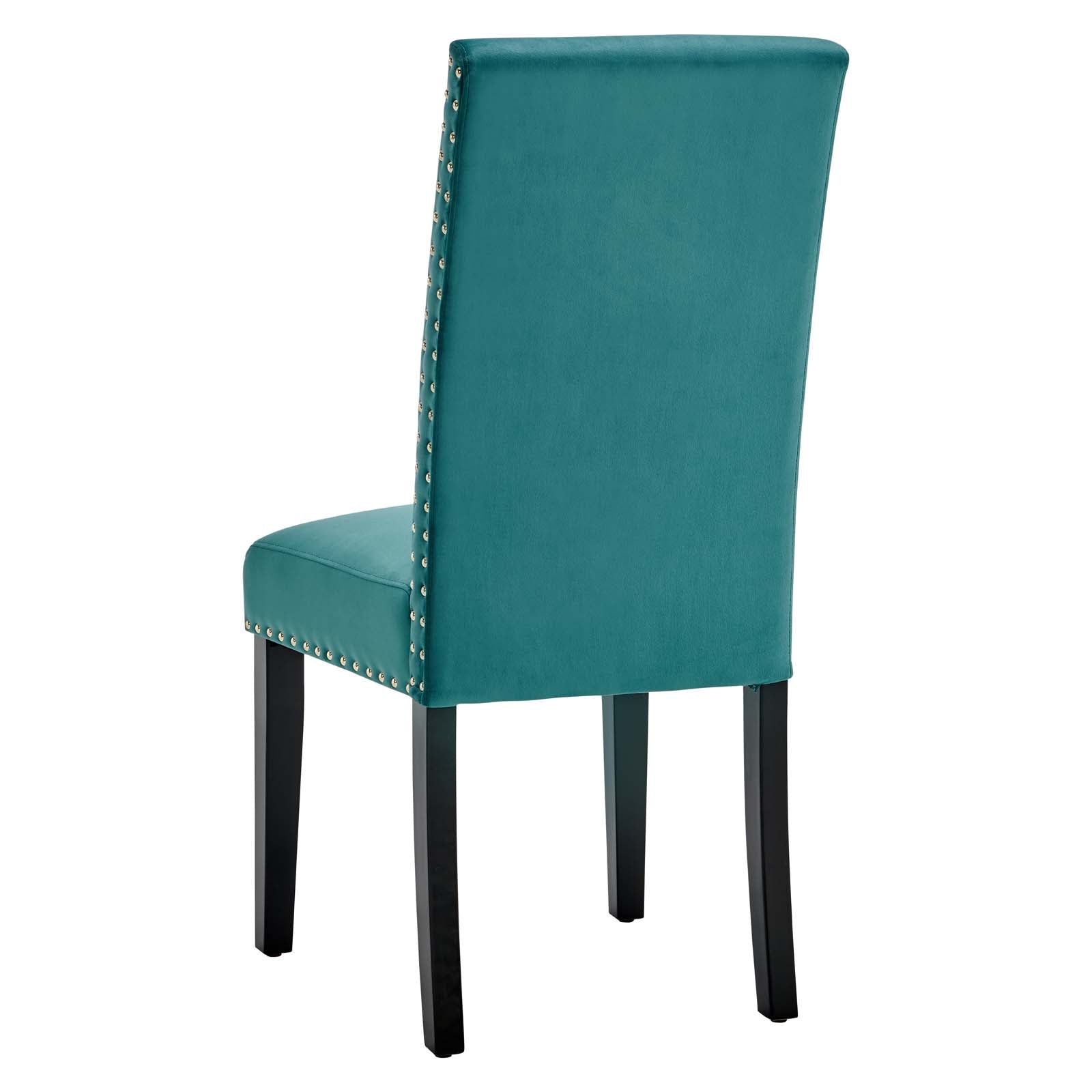 Modway Dining Chairs - Parcel Performance Velvet Dining Side Chairs - ( Set of 2 ) Teal