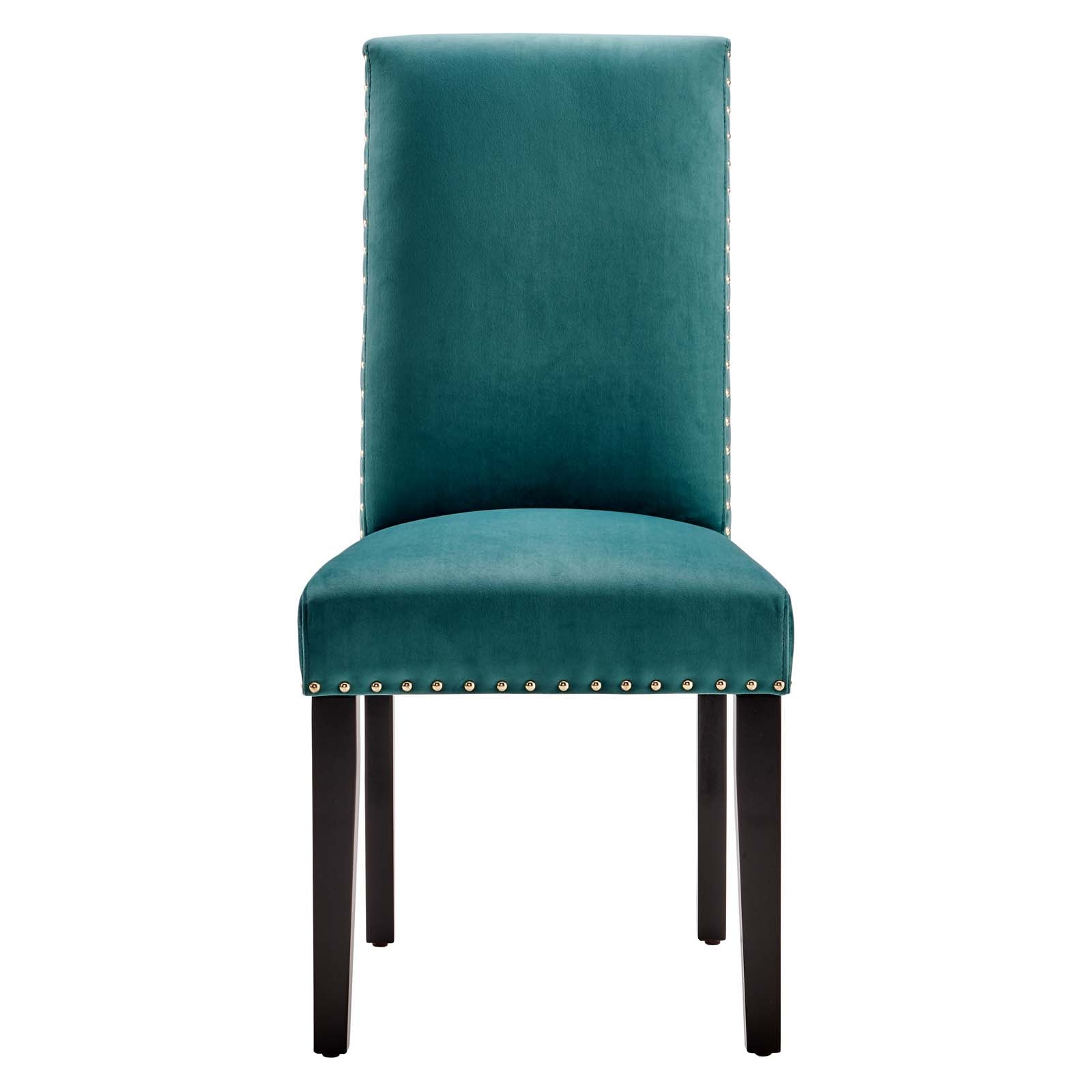 Modway Dining Chairs - Parcel Performance Velvet Dining Side Chairs - ( Set of 2 ) Teal