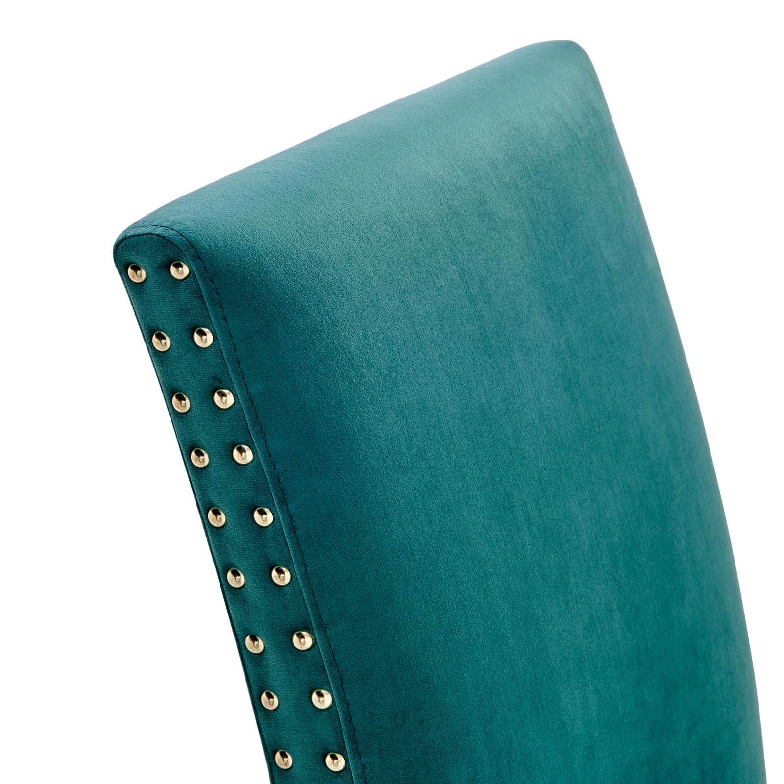 Modway Dining Chairs - Parcel Performance Velvet Dining Side Chairs - ( Set of 2 ) Teal
