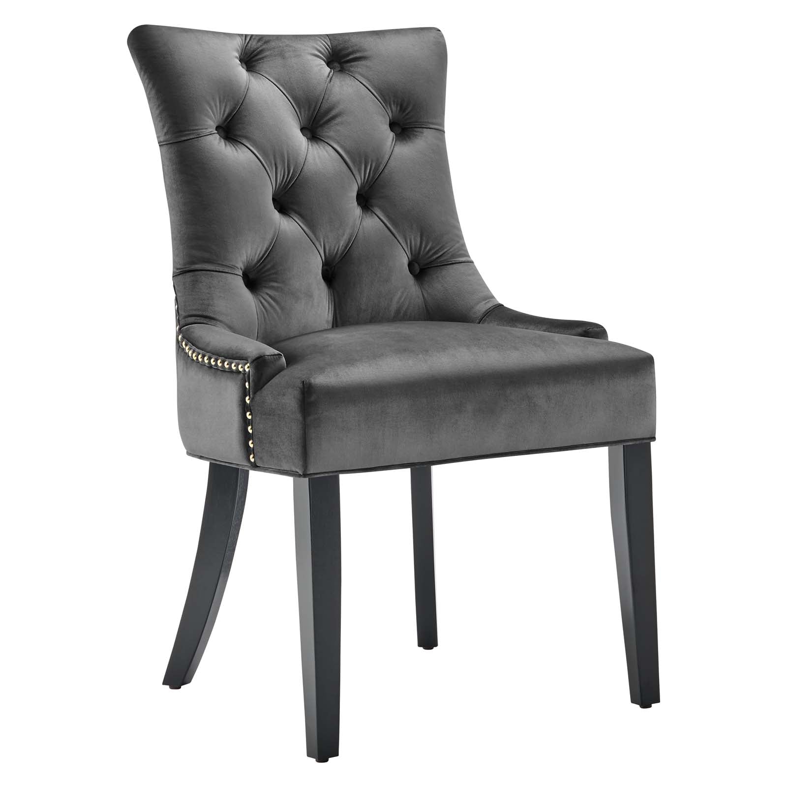 Modway Dining Chairs - Regent Tufted Performance Velvet Dining Side Chairs - ( Set of 2 ) Charcoal