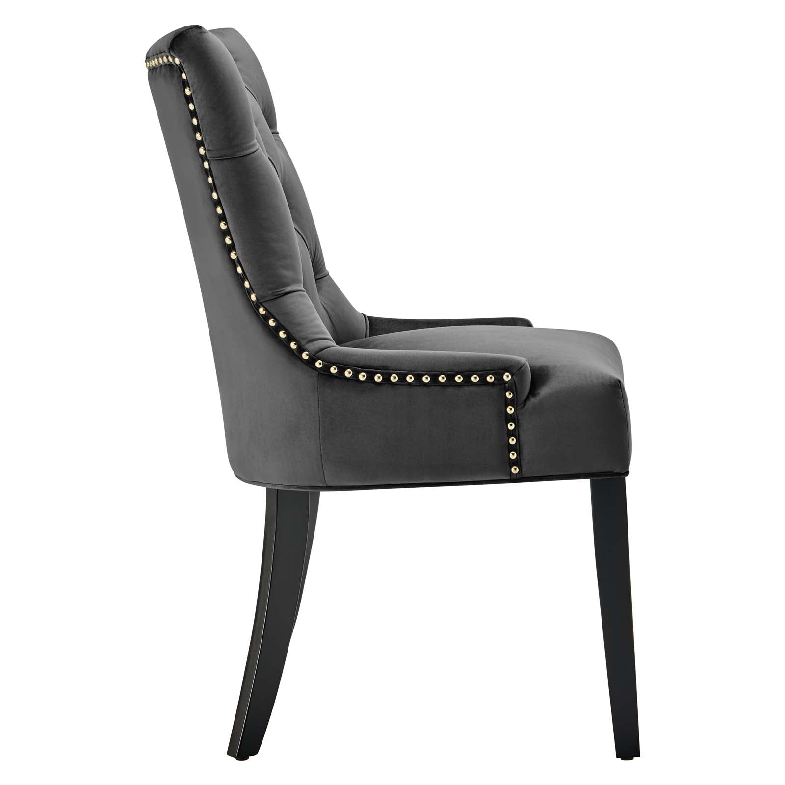 Modway Dining Chairs - Regent Tufted Performance Velvet Dining Side Chairs - ( Set of 2 ) Charcoal