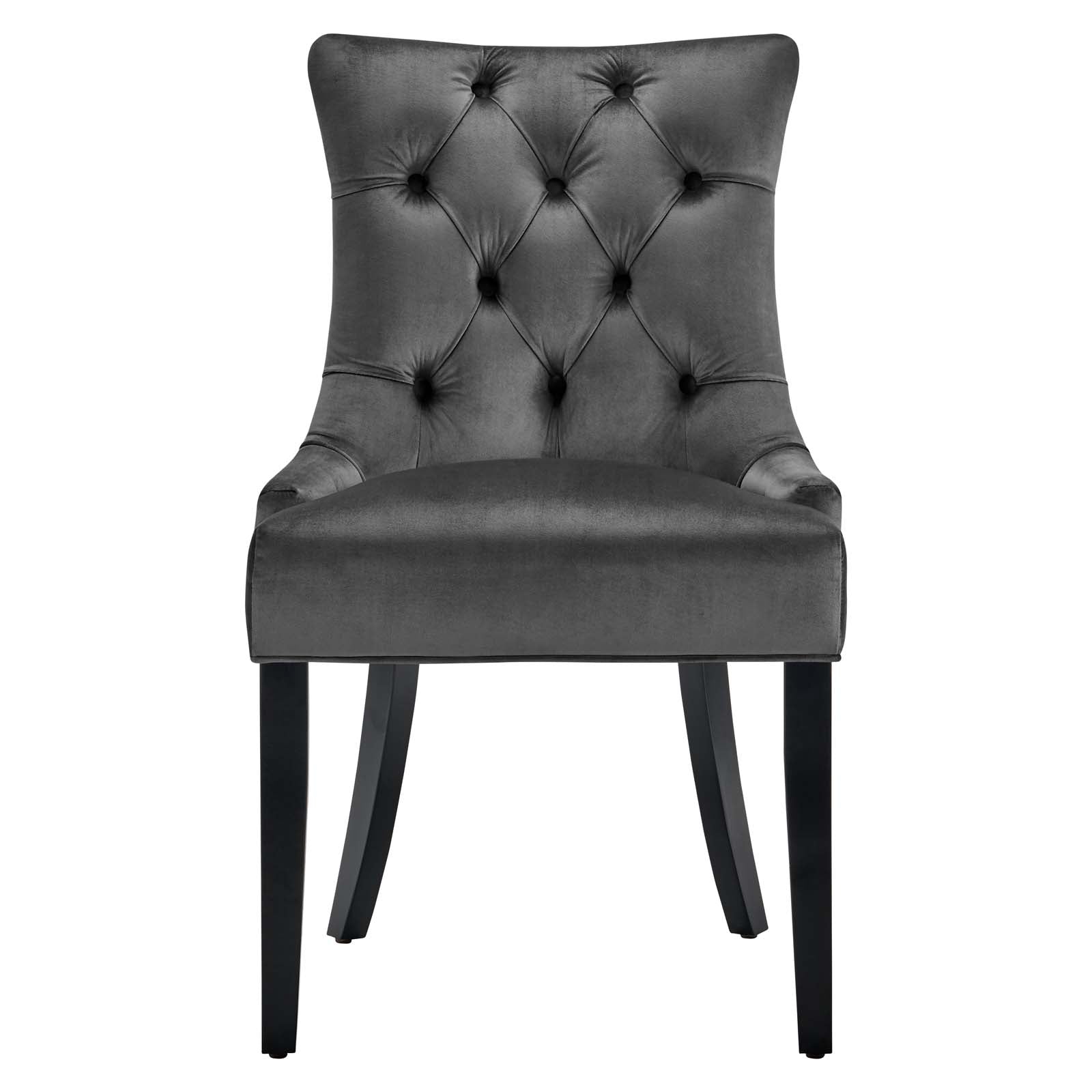 Modway Dining Chairs - Regent Tufted Performance Velvet Dining Side Chairs - ( Set of 2 ) Charcoal