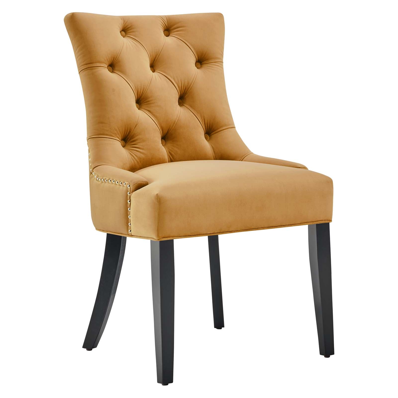 Modway Dining Chairs - Regent Tufted Performance Velvet Dining Side Chairs - ( Set Of 2 ) Cognac