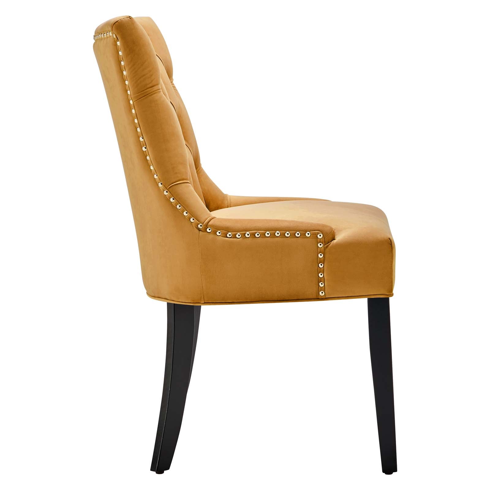 Modway Dining Chairs - Regent Tufted Performance Velvet Dining Side Chairs - ( Set Of 2 ) Cognac
