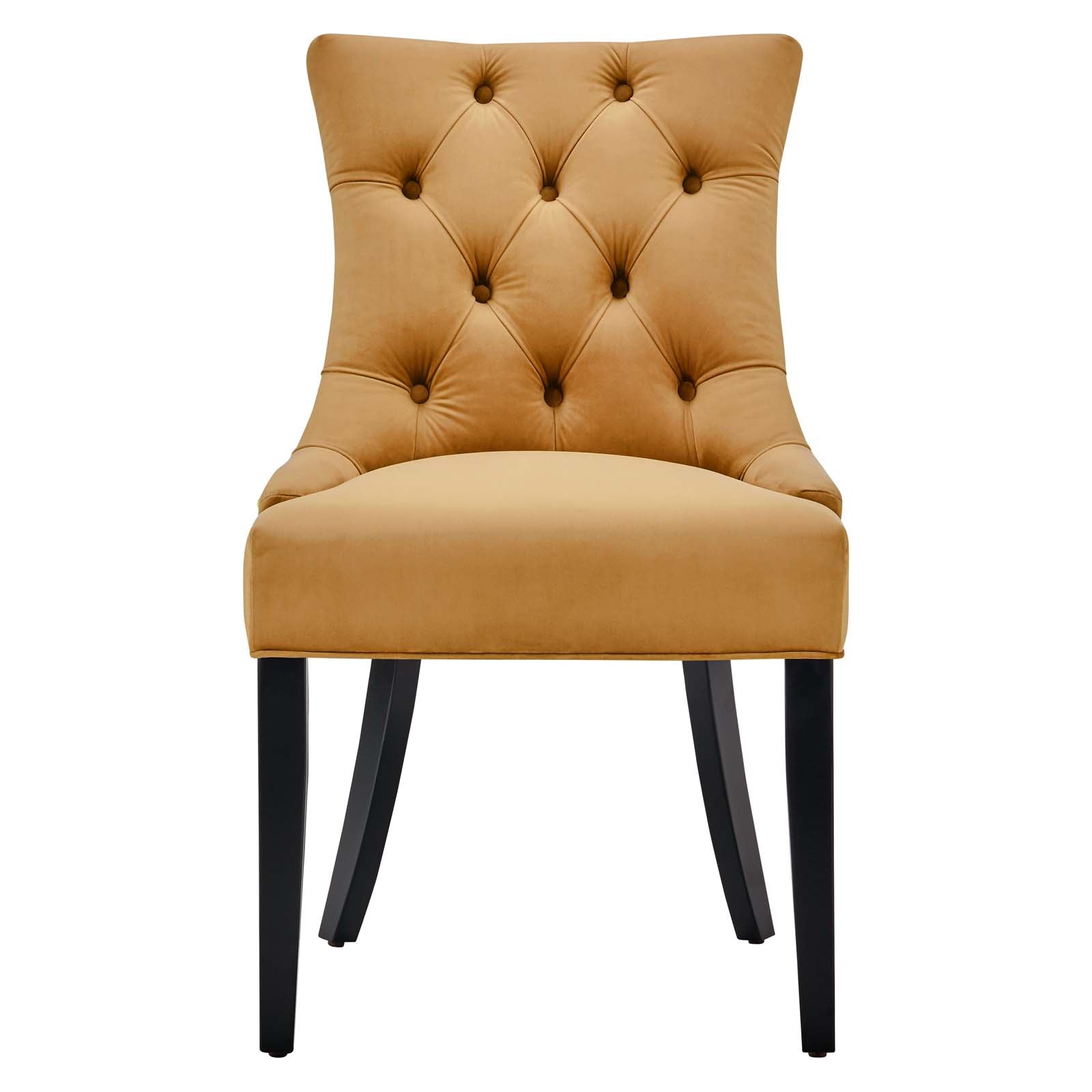 Modway Dining Chairs - Regent Tufted Performance Velvet Dining Side Chairs - ( Set Of 2 ) Cognac
