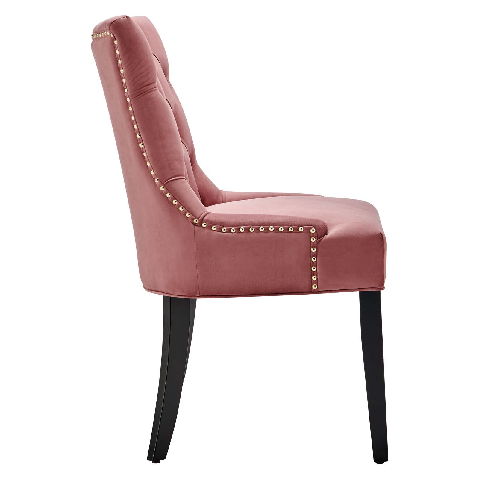 Modway Dining Chairs - Regent Tufted Performance Velvet Dining Side Chairs - ( Set of 2 ) Dusty Rose