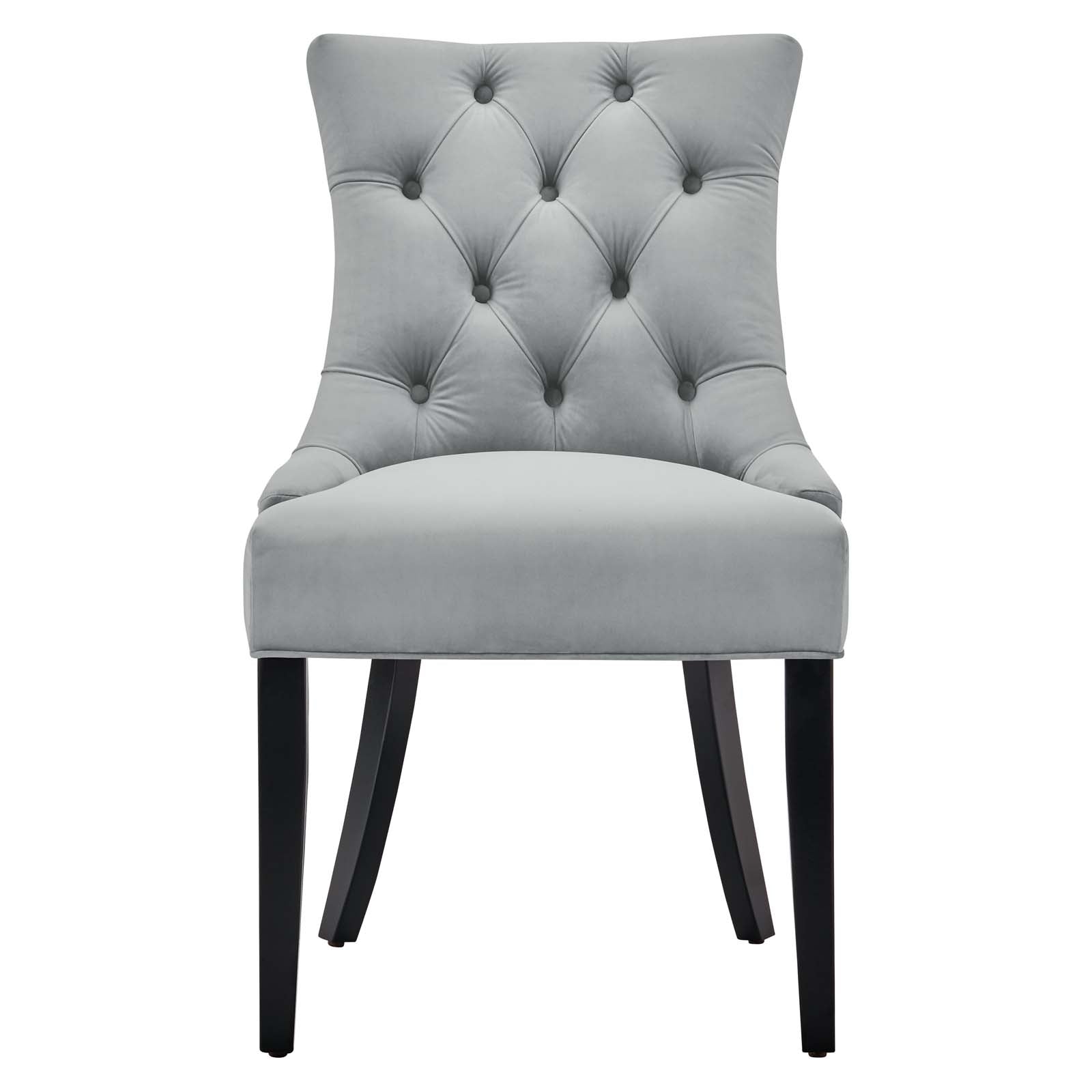 Modway Dining Chairs - Regent Tufted Performance Velvet Dining Side Chairs - Set of 2 Light Gray