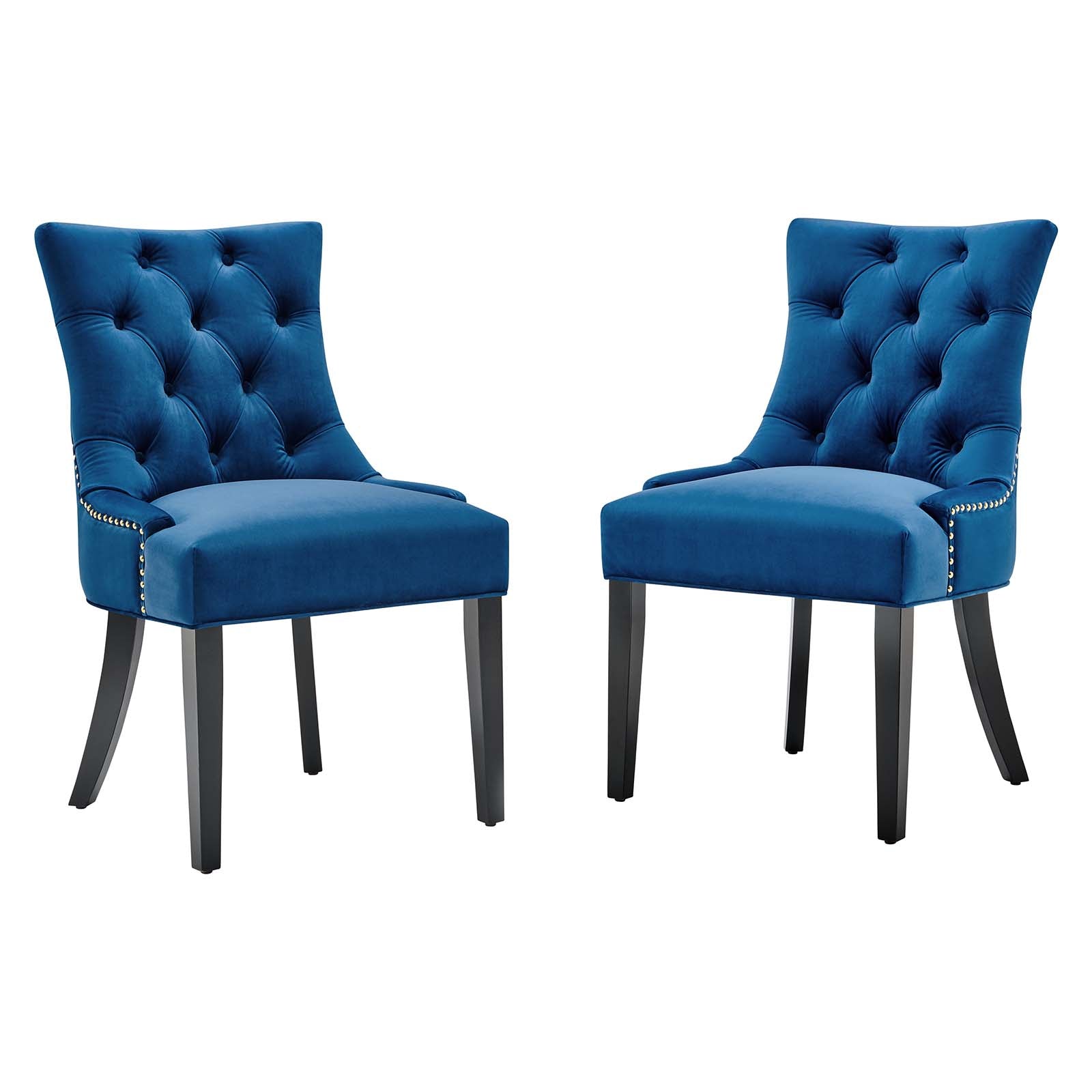 Modway Dining Chairs - Regent Tufted Performance Velvet Dining Side Chairs Navy ( Set of 2 )