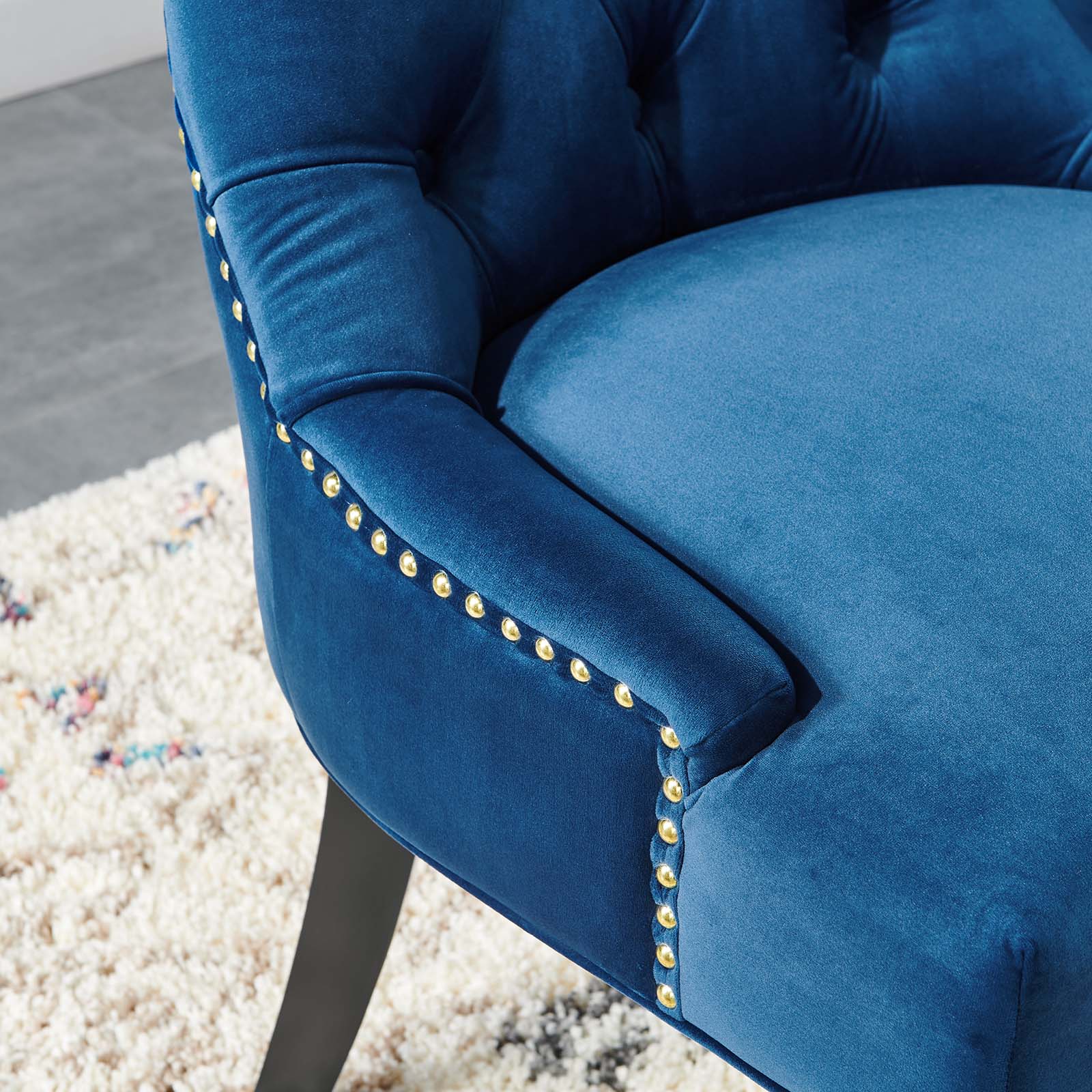 Modway Dining Chairs - Regent Tufted Performance Velvet Dining Side Chairs Navy ( Set of 2 )